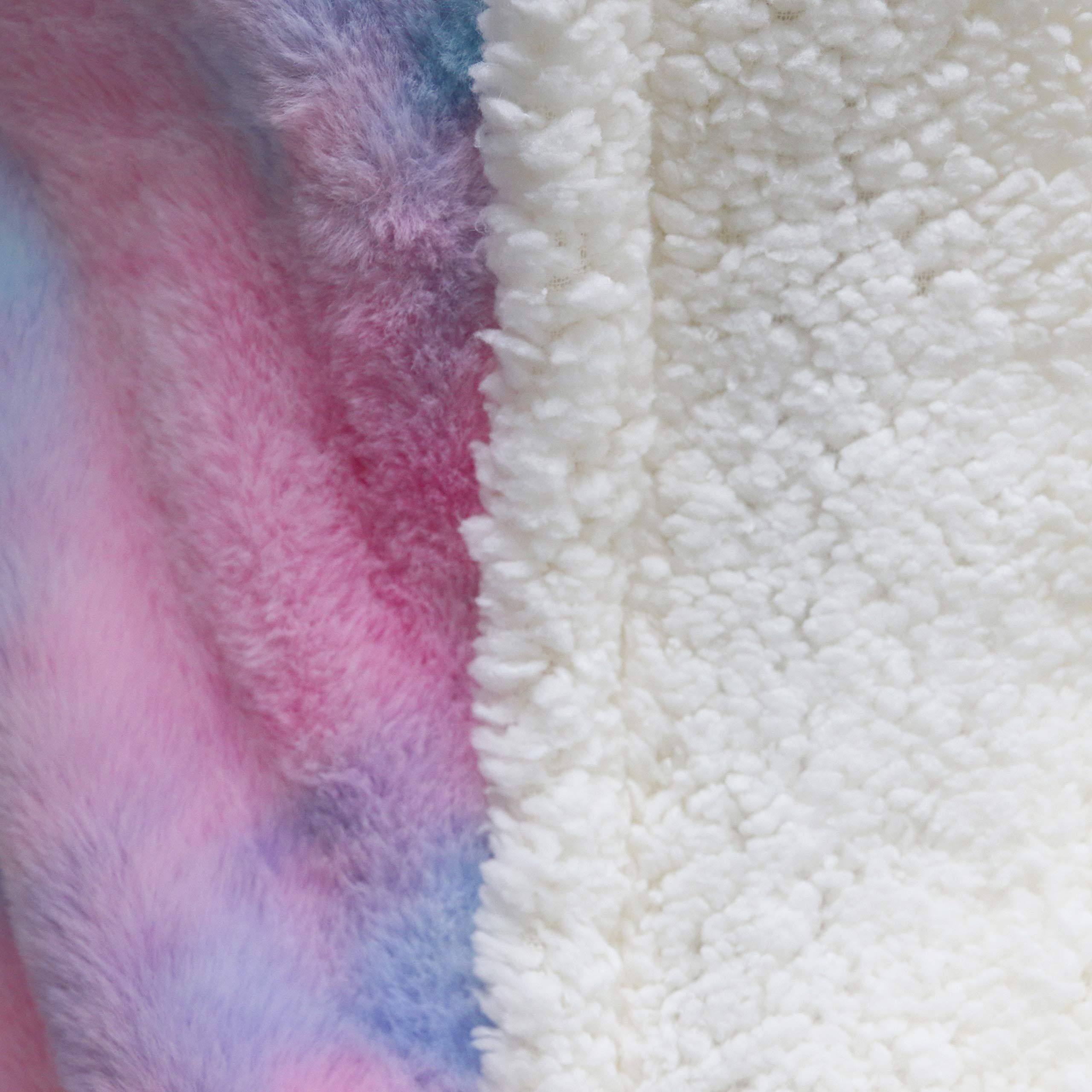 Sleepwish Purple Tie Dye Shaggy Duvet Cover Set - Ultra Soft Crystal Velvet & Faux Fur Sherpa Backing, 3-Piece King Size Luxury Bedding with 2 Pillowcases | Perfect for Cozy Winter Nights, Master Bedroom Decor & Guest Room Comfort