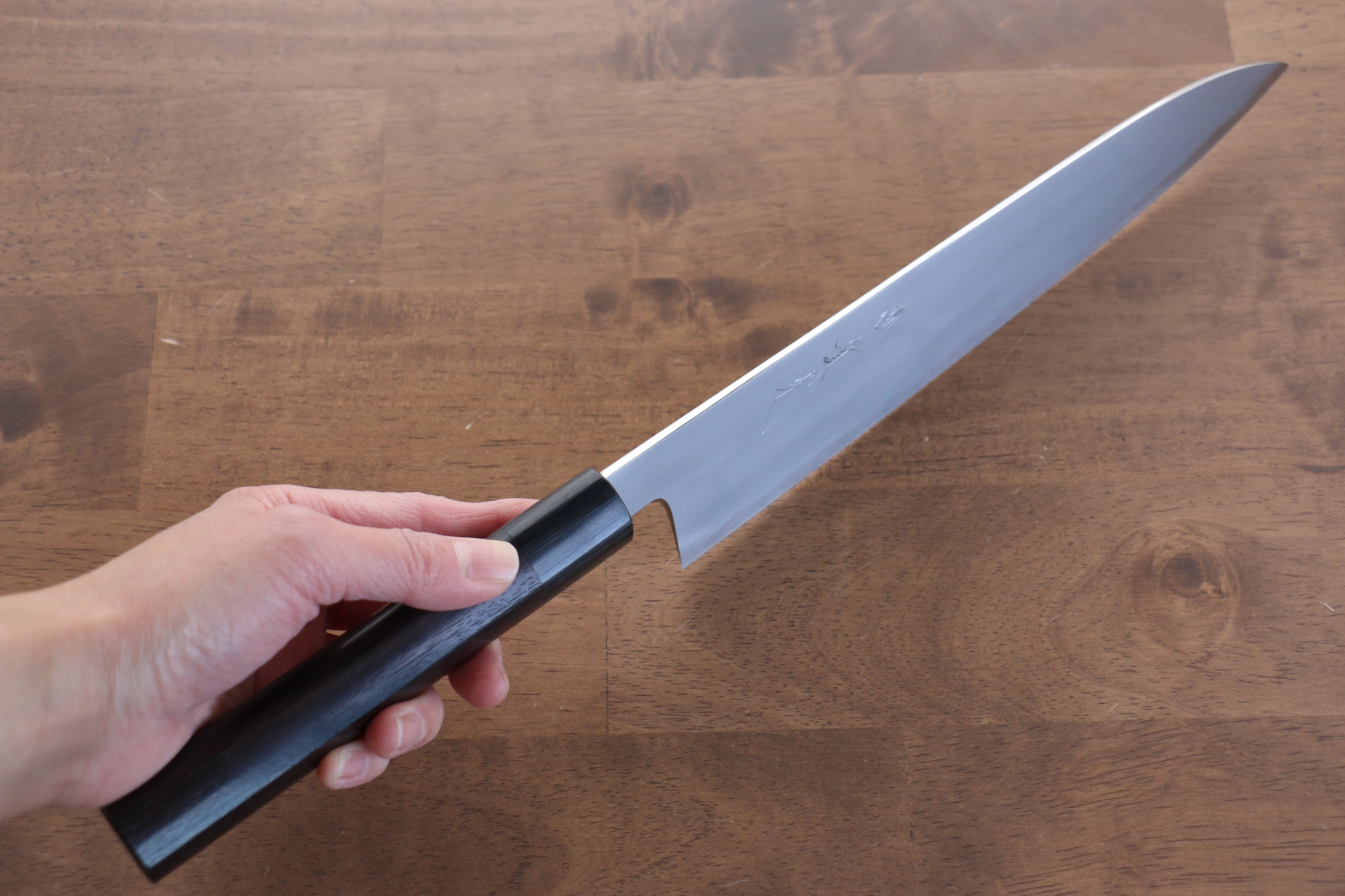 Premium Jikko White Steel No.2 Gyuto Japanese Chef Knife 240mm with Exquisite Shitan Handle - Perfect for Sushi, Meat Slicing & Professional Kitchen Use