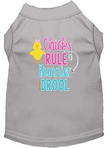 Chicks Rule Screen Print Dog Shirt - Cute Graphic Pet Tee in Multiple Colors - Perfect for Dog Lovers & Pet Birthday Parties