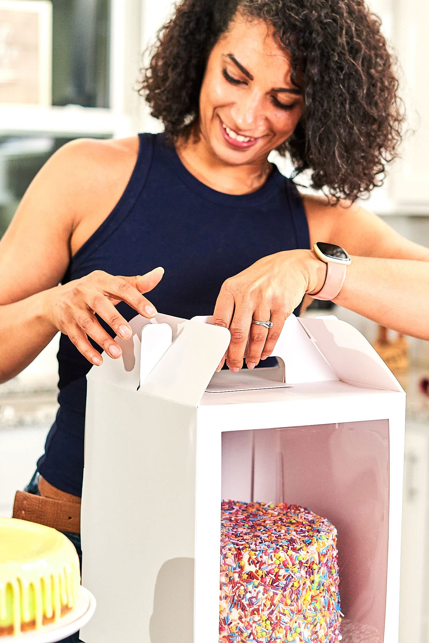 6-Pack 10x10x12 Inch Clear Window Cake Boxes with Handle - Tall Cake Carrier for Wedding, Tier & Large Cakes - Perfect for Bakery Transport, Party Dessert Display & Gift Packaging