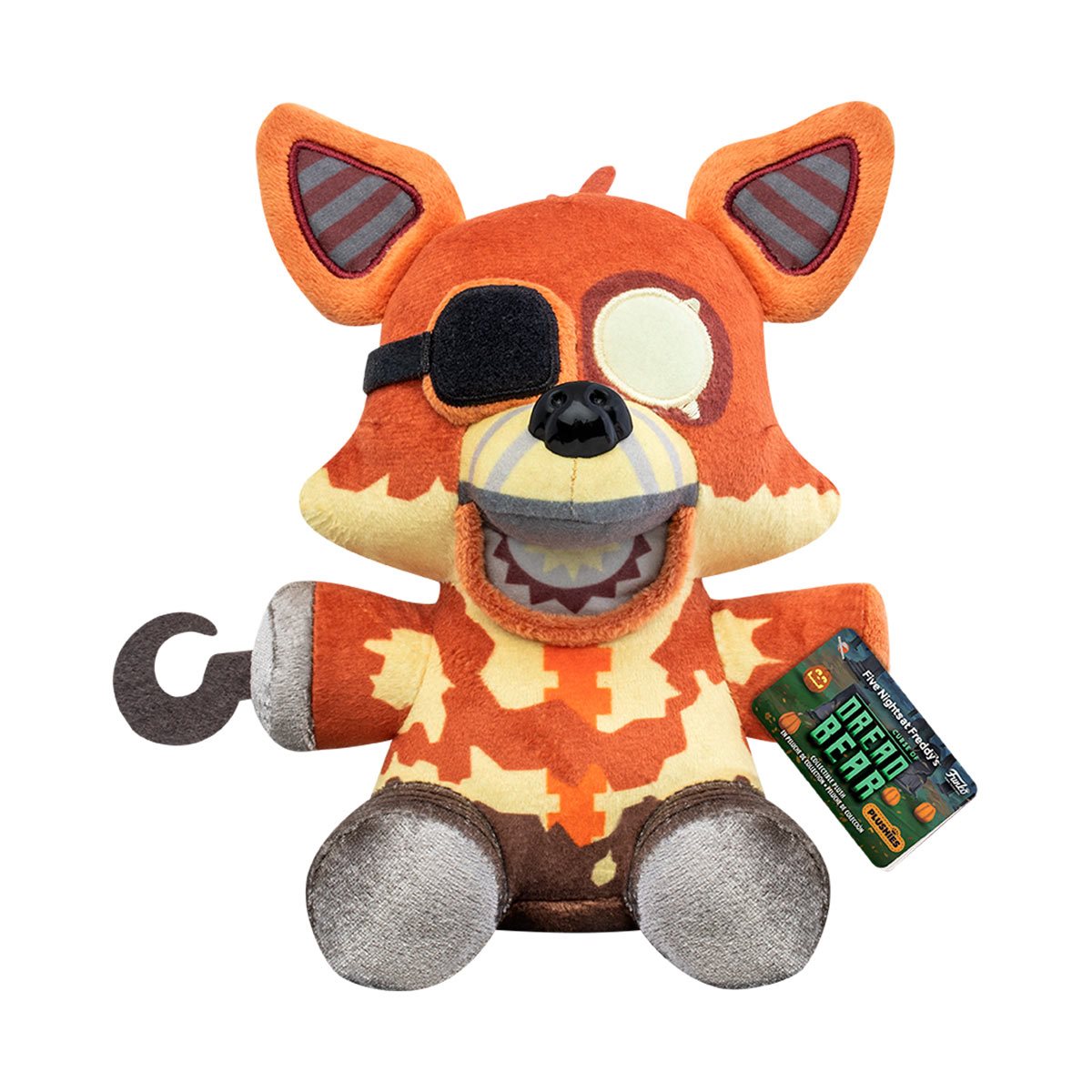 Five Nights at Freddy's Dread Bear (Grim Foxy) Plush Toy - Official FNAF Collectible Stuffed Animal for Horror Game Fans & Gift for Halloween