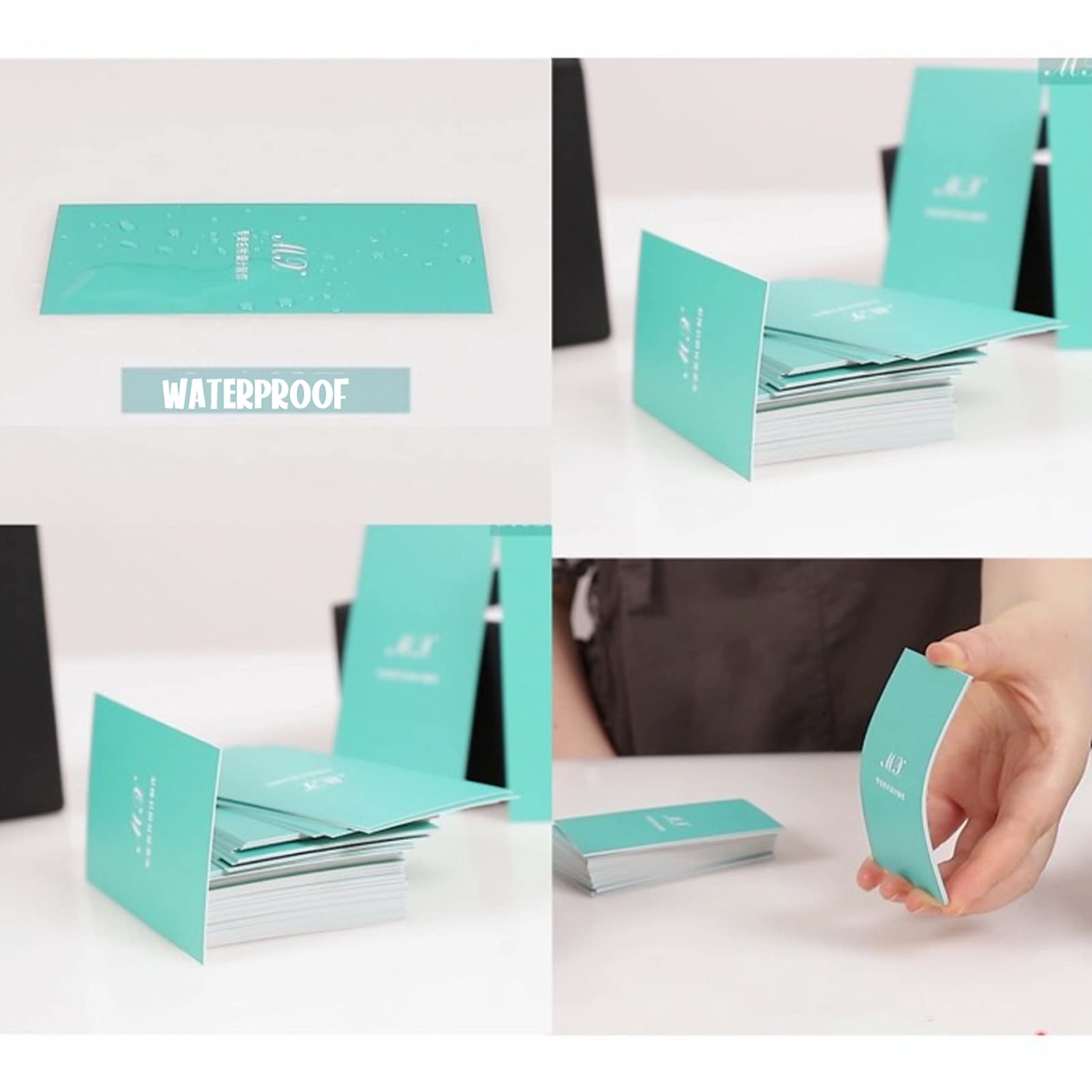 Custom Business Cards with Logo & Text - 300GSM Thick Waterproof Paper - Double-Sided Printing - 200pcs with Free Card Case - Perfect for Networking, Corporate Branding & Professional Meetings