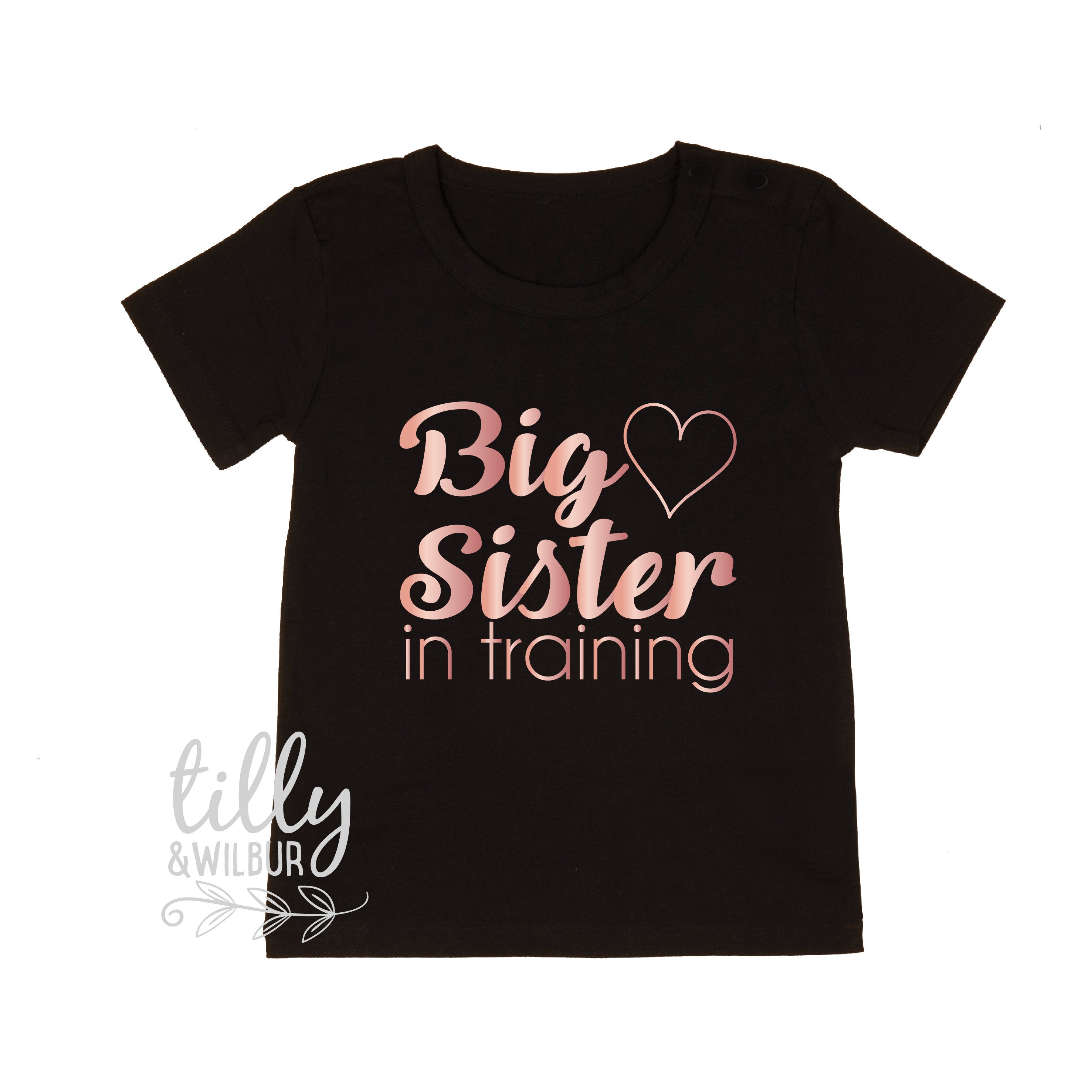 Big Sister In Training T-Shirt for Girls - Pregnancy Announcement Shirt, Promoted To Big Sister Gift - Cute Sister Shirts for Toddler & Kids - Perfect for Gender Reveal & Sibling Announcement Parties
