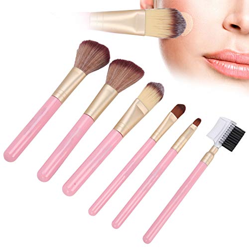 6-Piece Synthetic Makeup Brush Set for Eyeshadow & Powder - Beauty Tools for Flawless Makeup