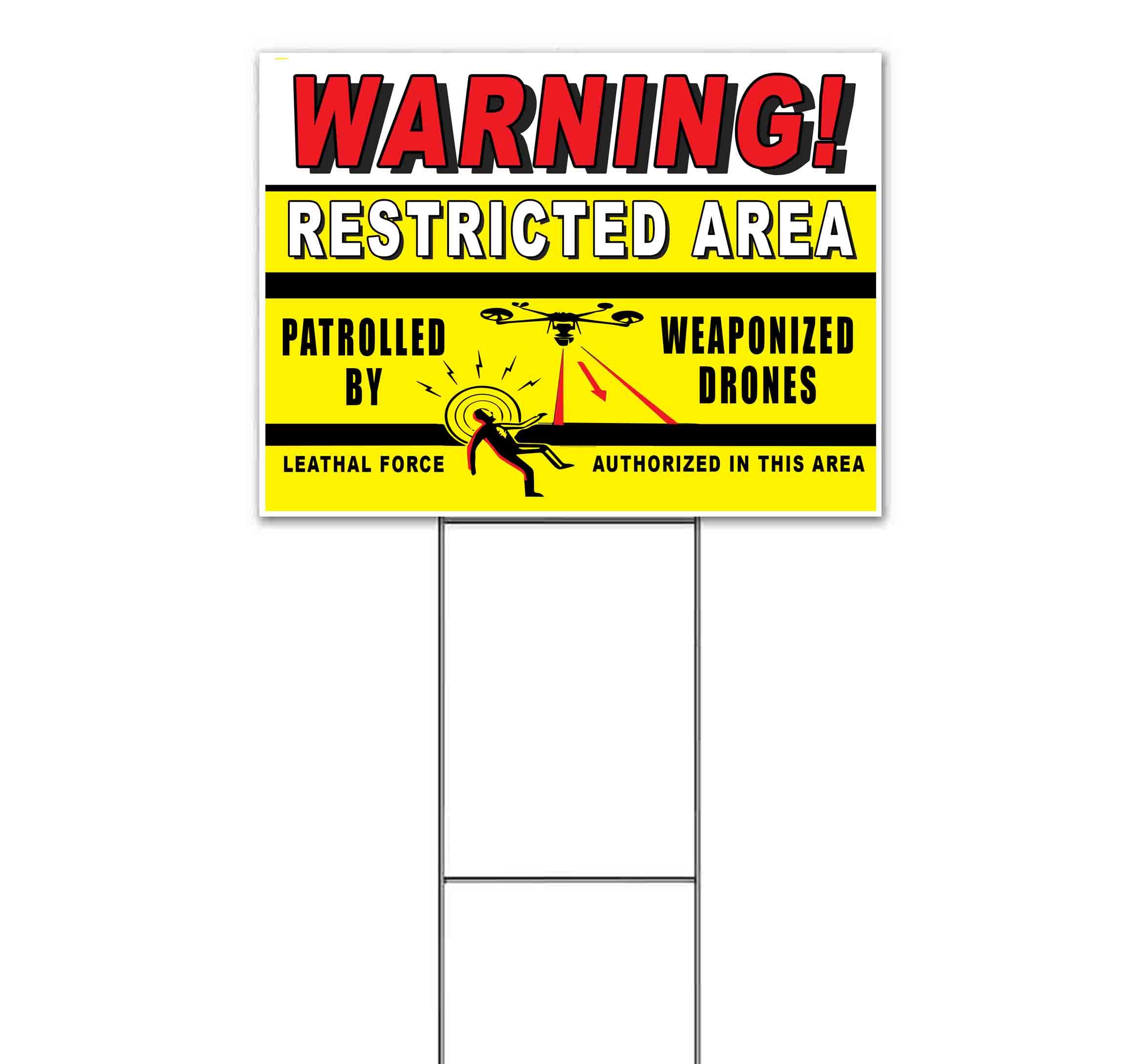 Restricted Area No Drones Allowed Sign (18