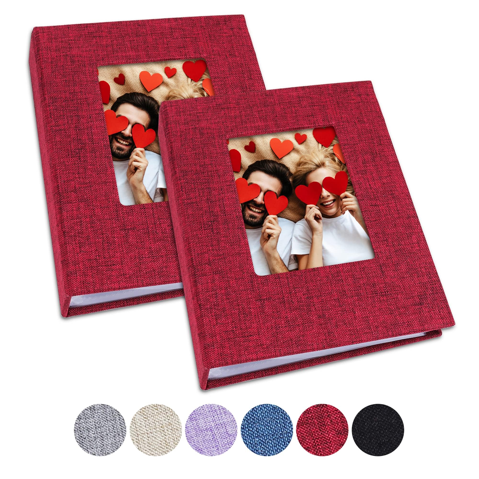 Vienrose 4x6 Photo Album 2-Pack - Linen Cover Mini Scrapbook Holds 52 Pictures (26 Pages) - Perfect for Baby Photos, Artwork & Postcard Storage - Great for Baby Shower Gifts, Memory Keeping & Travel Souvenirs