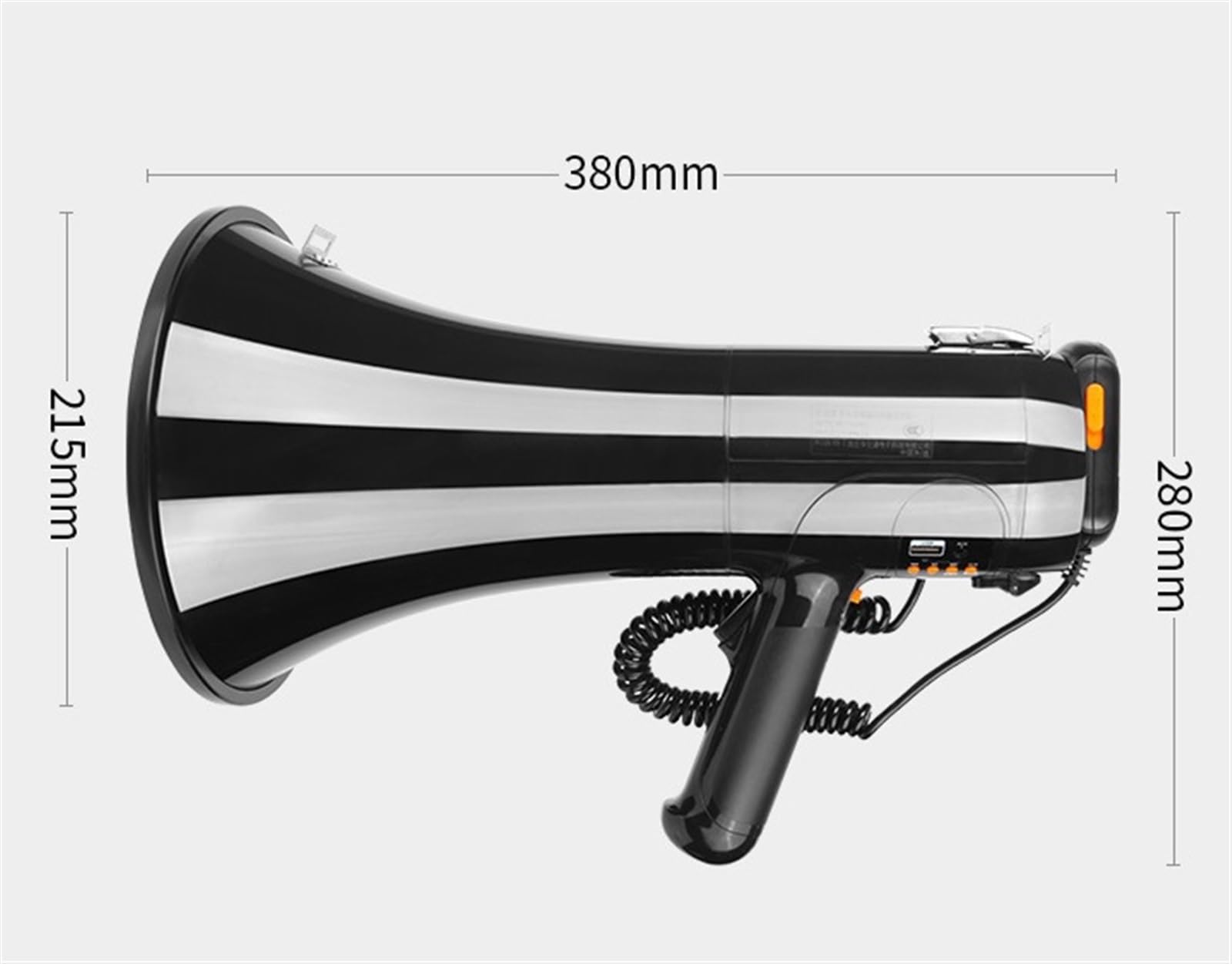 DRMEE Stadium Megaphone - Portable Bullhorn with Built-in Microphone, Adjustable Volume & Recording - Perfect for Sports Events, Crowd Control, and Outdoor Activities