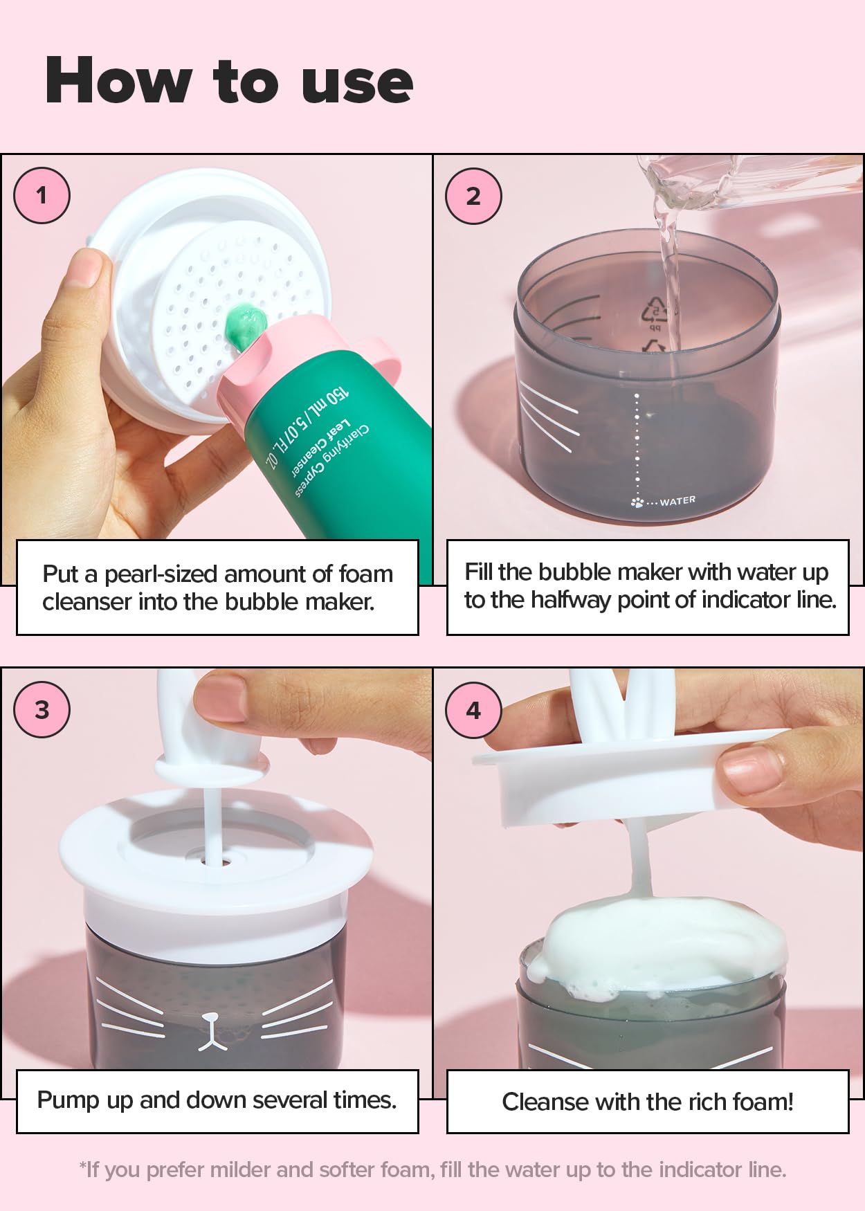 I DEW CARE Cat-ppuccino Bubble Foam Maker - Gentle Facial Cleansing Device for Deep Pore Cleansing | Cute Cat-Themed Skincare Gift for Women & Girls | Perfect for Daily Skincare Routine & Spa Nights