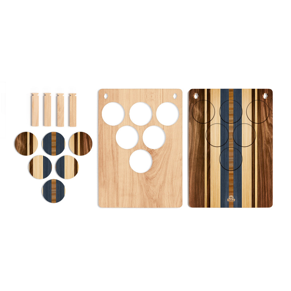 22in x 31in Striped Surf 6-Hole Weekender Travel Cornhole Boards Set - Perfect for Beach Parties, Backyard BBQs, and Outdoor Games