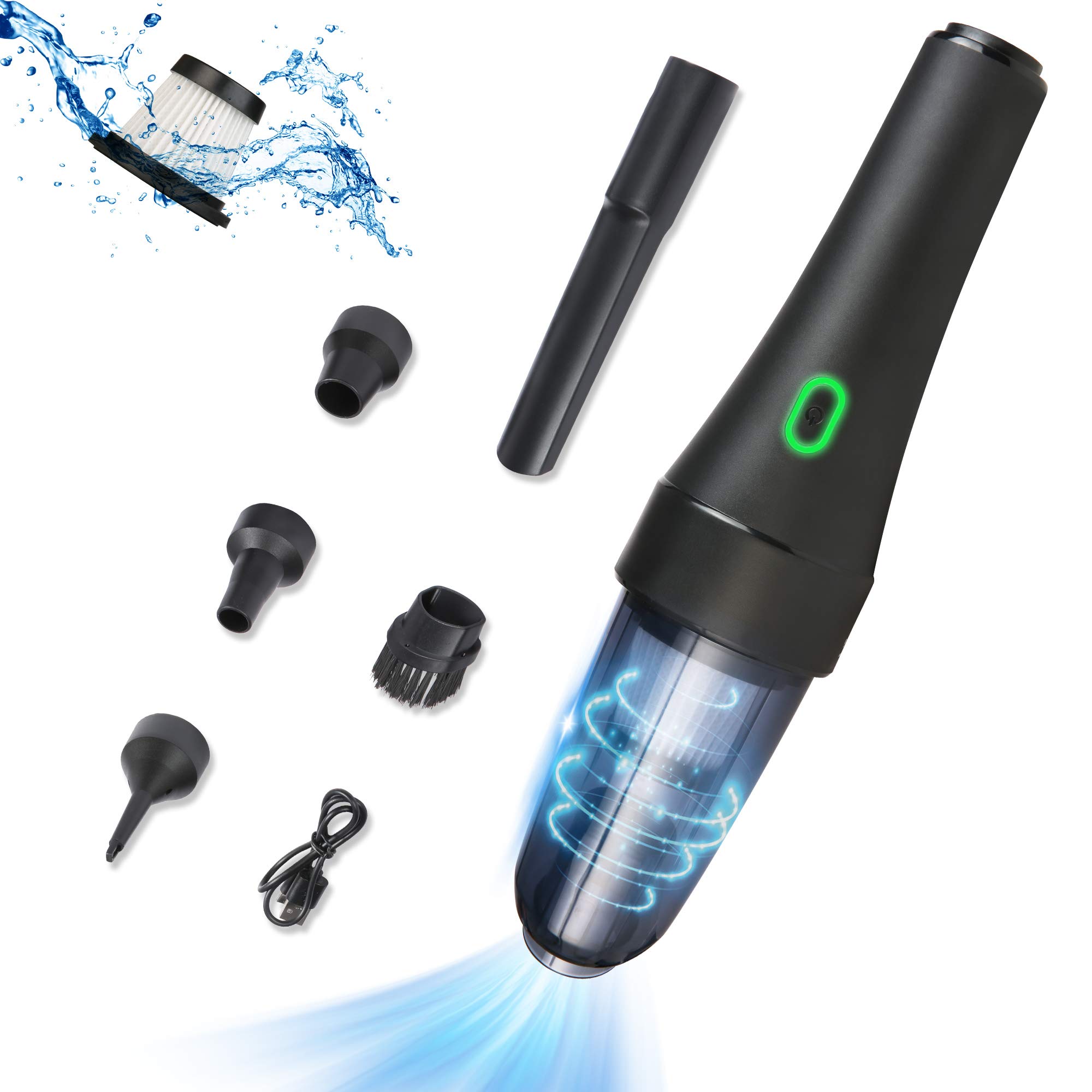 LUCKYERMORE Cordless Car Vacuum Cleaner - 8500Pa High Power Handheld Vacuum with Washable HEPA Filter, Rechargeable Wet/Dry Vac for Car, Home, RV & Pet Hair Cleaning | Portable for Auto Detailing & Quick Cleanups