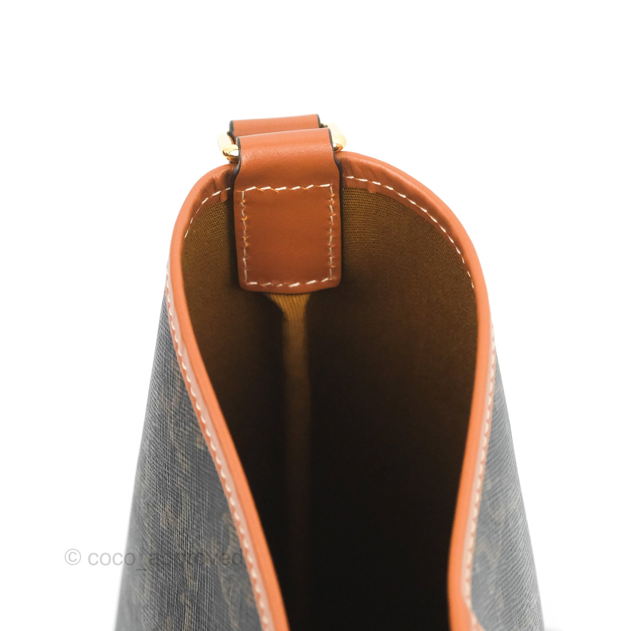 Celine Small Bucket Bag in Triomphe Canvas & Tan Calfskin Leather - Perfect for Everyday Use, Work & Travel Accessories