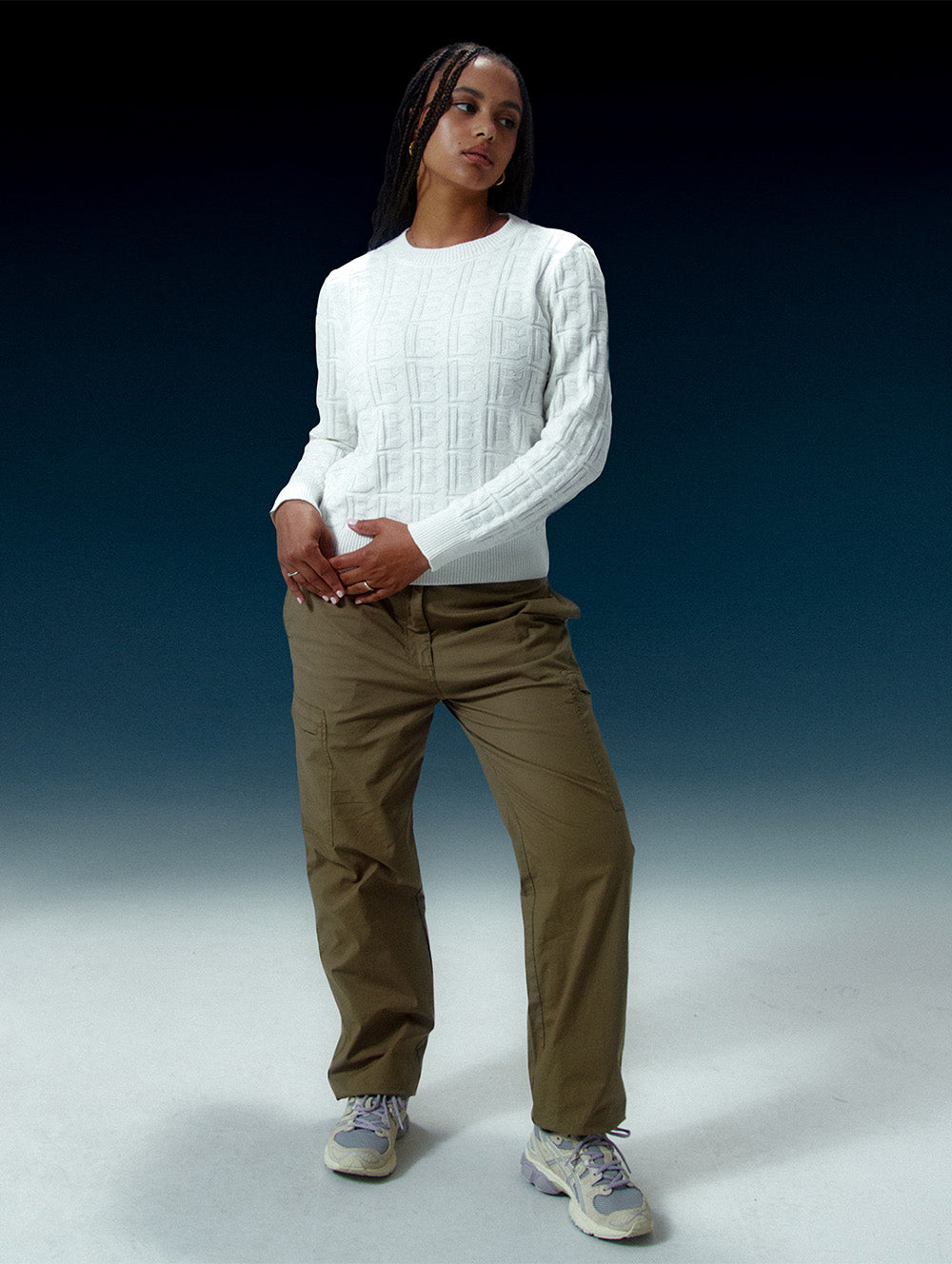 Organic Cotton Jacquard Sweater for Women - Soft & Breathable Pullover for Fall & Winter - Perfect for Casual Outfits, Office Wear & Cozy Evenings