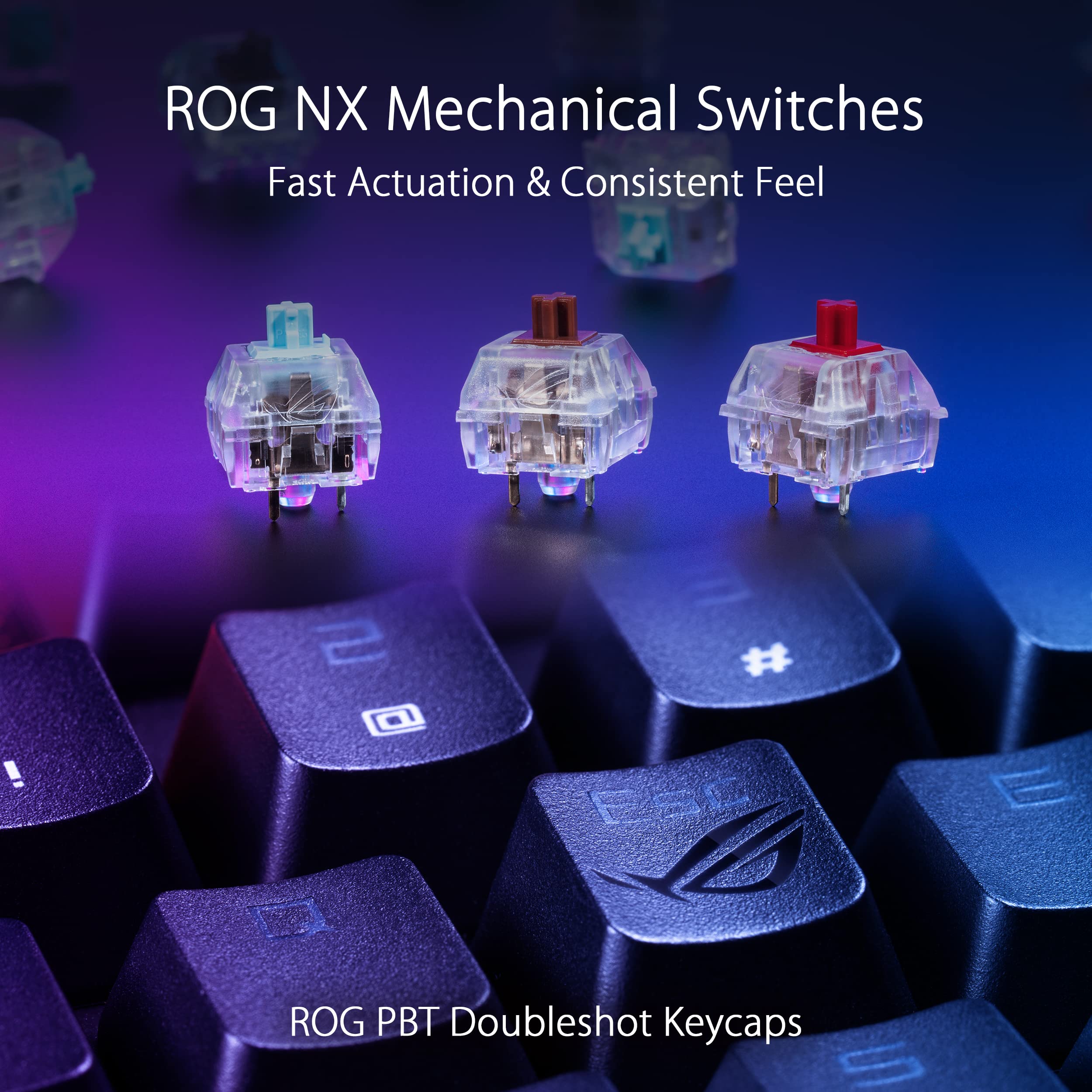 ASUS ROG Strix Flare II Animate AZERTY Mechanical Gaming Keyboard - Anime Matrix LED Display, ROG NX Red Opto-Mechanical Switches, Luminous Wrist Rest, Aura Sync RGB Lighting | Perfect for PC Gaming, Streaming & Esports Tournaments