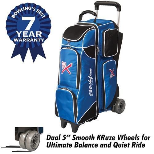 KR Royal Flush 4x4 Bowling Ball Roller Bag - Royal/Black - Perfect for League Play, Tournaments & Practice Sessions