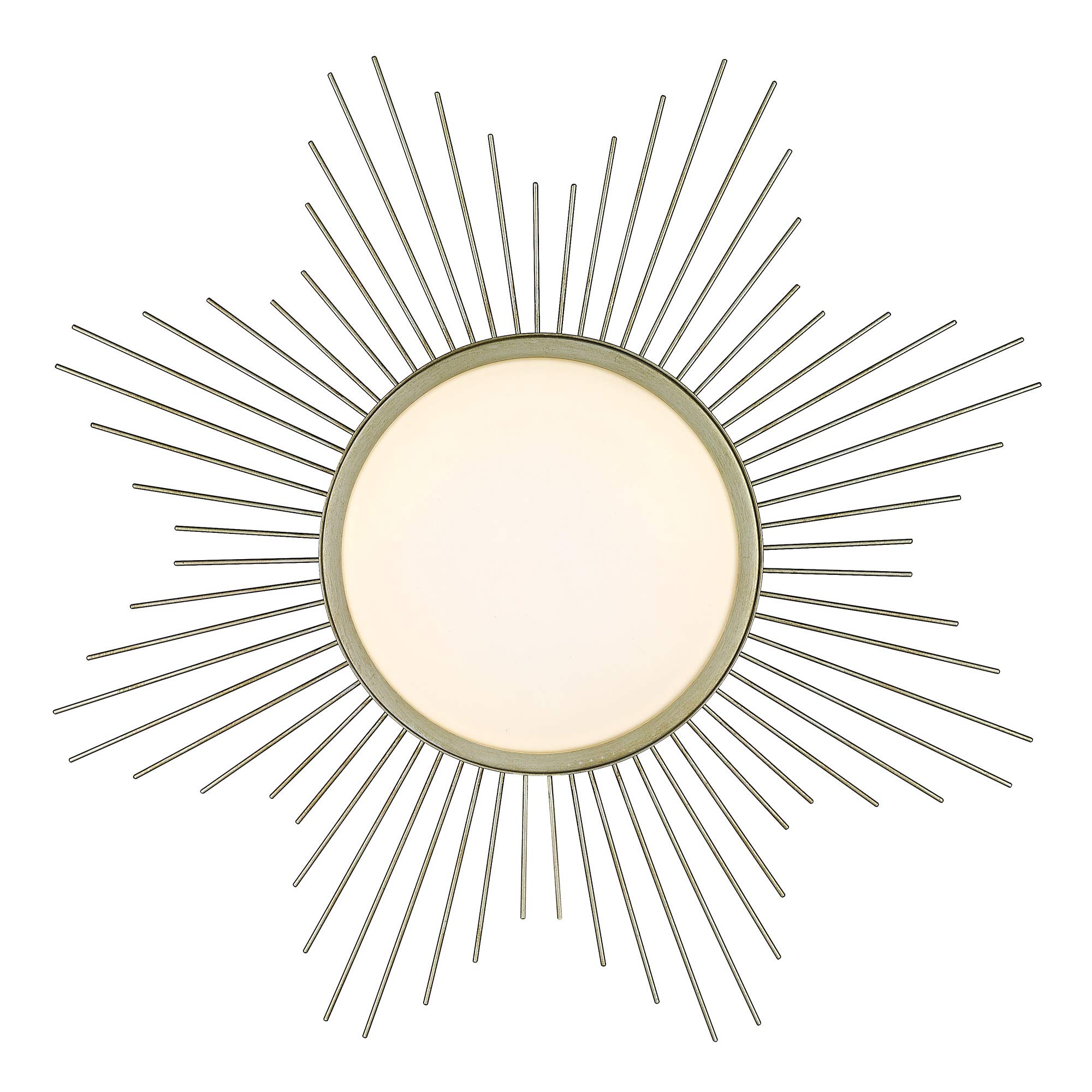 Golden Lighting Kieran Flush Mount Ceiling Light - White Gold Finish with Opal Glass Shade - Perfect for Bedroom, Hallway & Kitchen Lighting