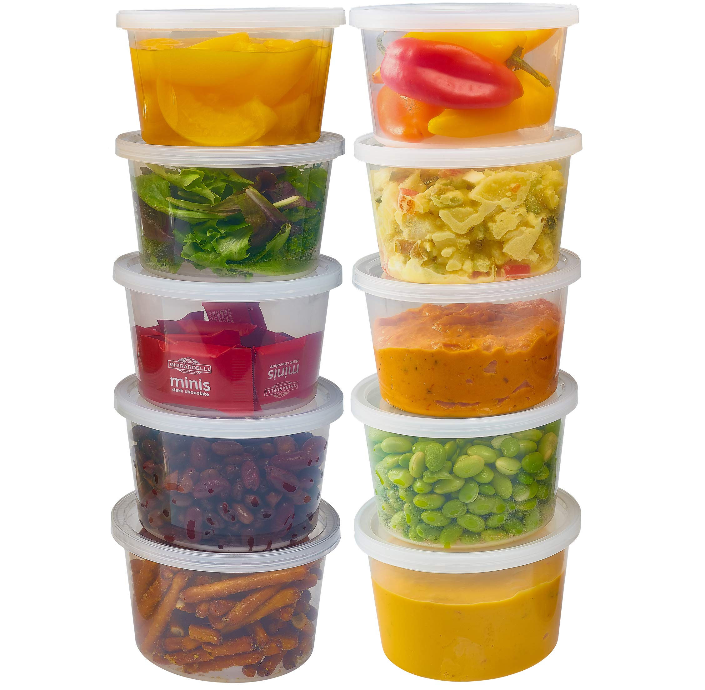 DuraHome 40-Pack 16 oz BPA-Free Leakproof Deli Containers with Lids - Microwave, Freezer & Dishwasher Safe Clear Plastic Food Storage Containers for Meal Prep, Leftovers & Restaurant Takeout