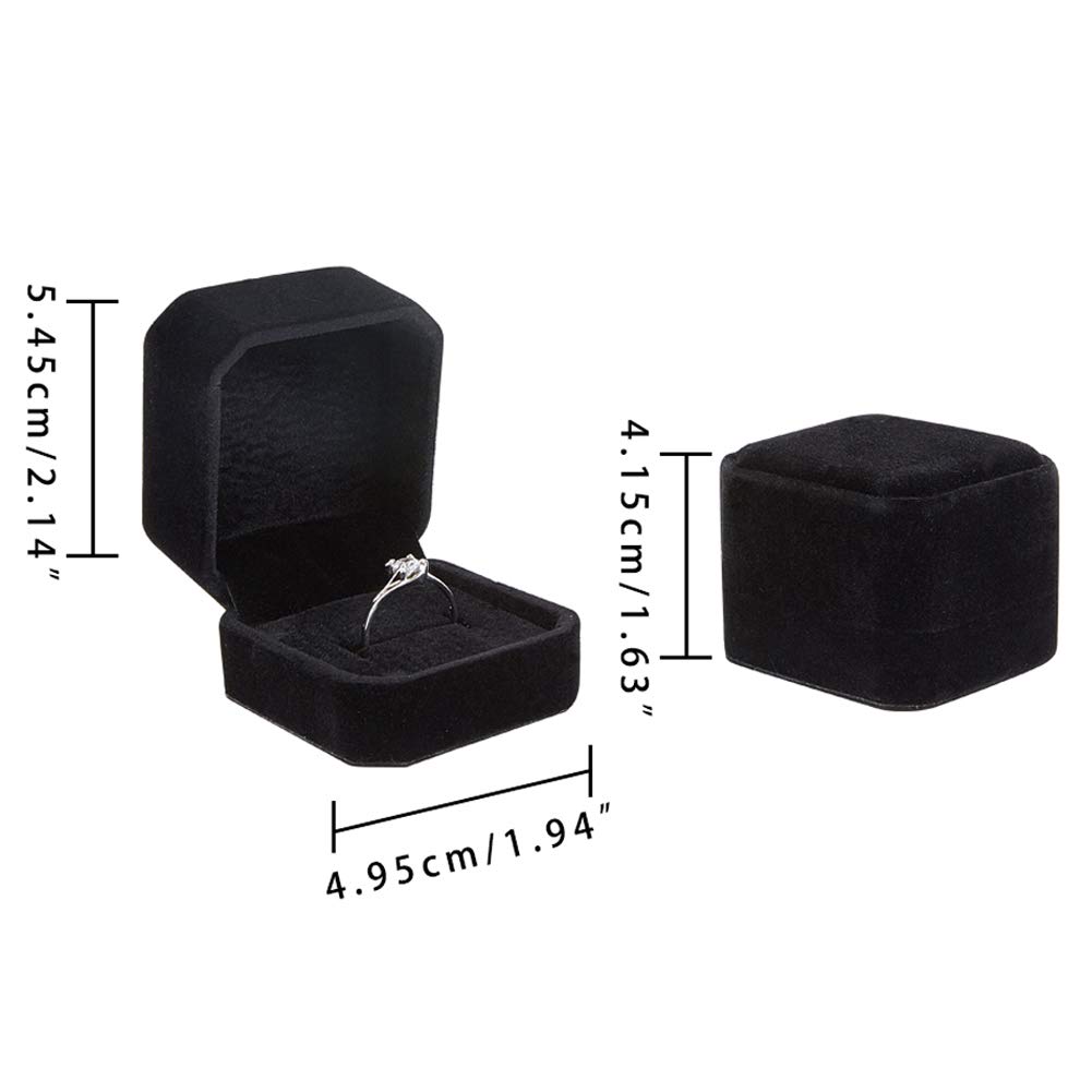 BENECREAT 10 Pack Black Velvet Jewelry Box 2x2x1.6 Inches - Velvet Ring Earring Pendant Gift Box for Wedding, Proposal, Mother's Day - Perfect for Jewelry Storage, Gift Wrapping & Party Favors