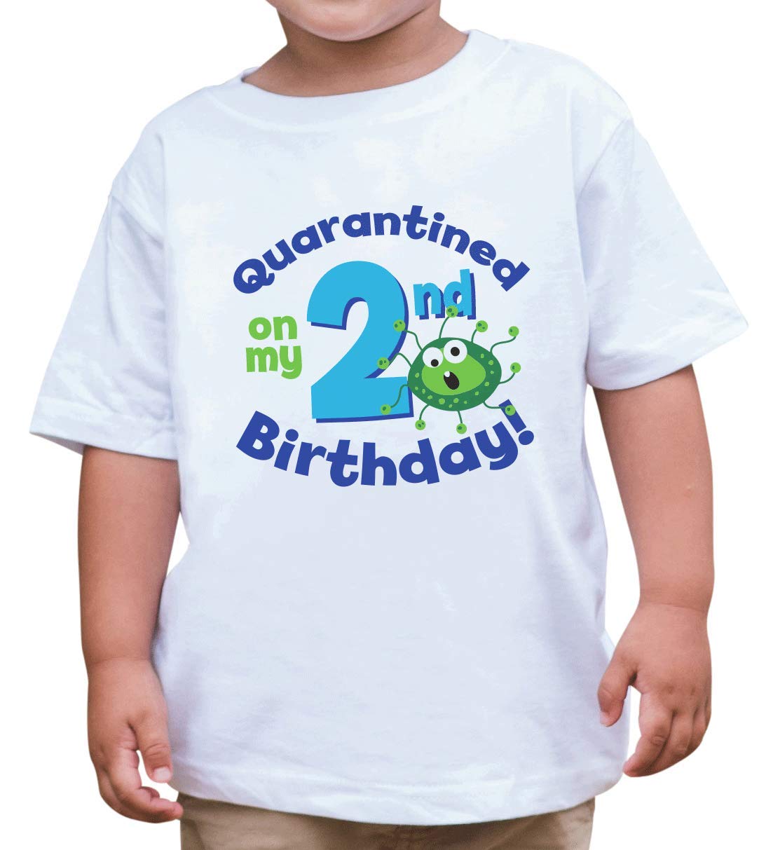 7 Ate 9 Apparel Kids' 2nd Birthday T-Shirt - Funny Virus Protection Shirt for Toddlers - Perfect for Quarantine Parties & Pandemic Themed Celebrations