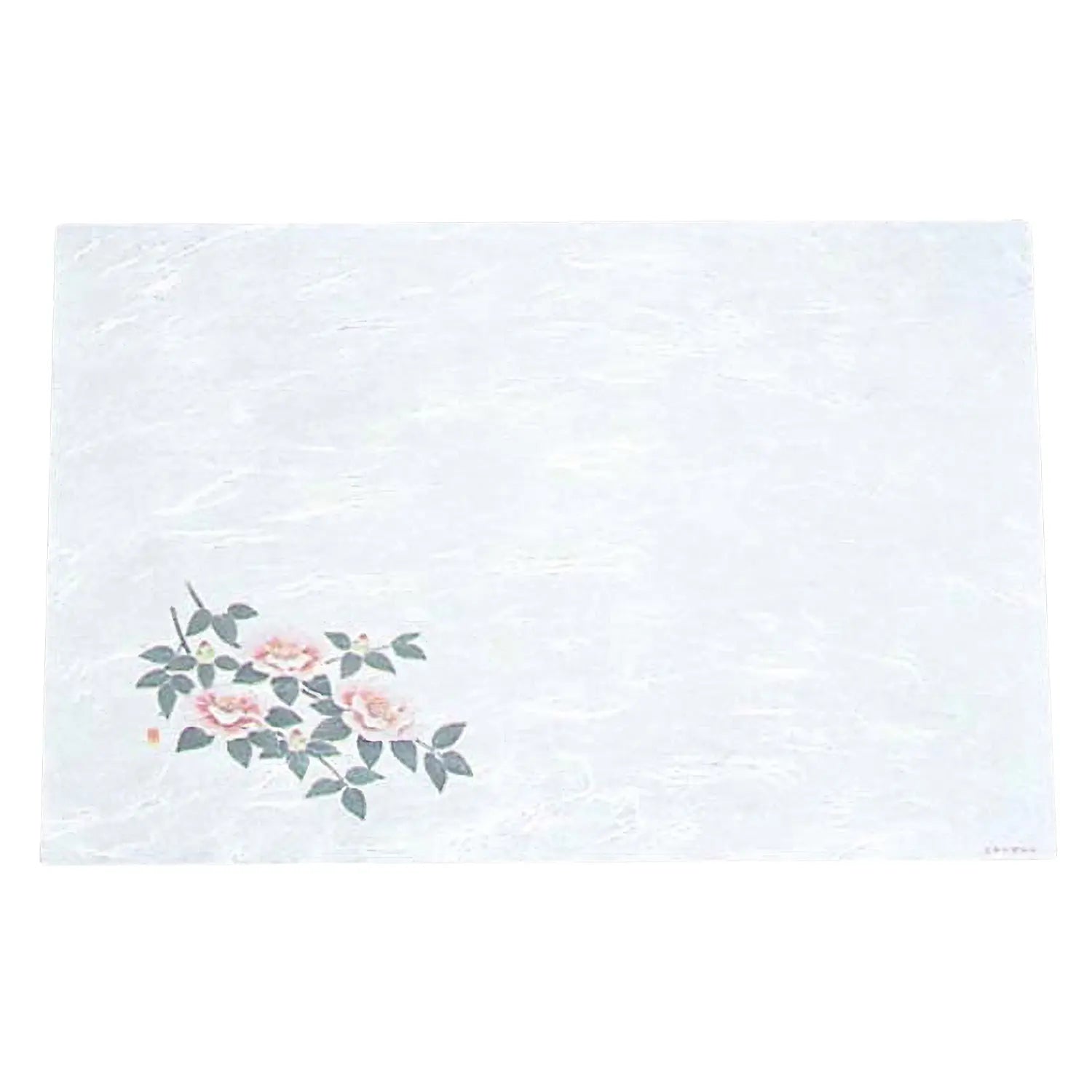 Artec Washi Paper Placemats - Sasanqua Camellia Floral Design - Set of 100 - Eco-Friendly Japanese Table Mats for Dining, Parties & Home Decor