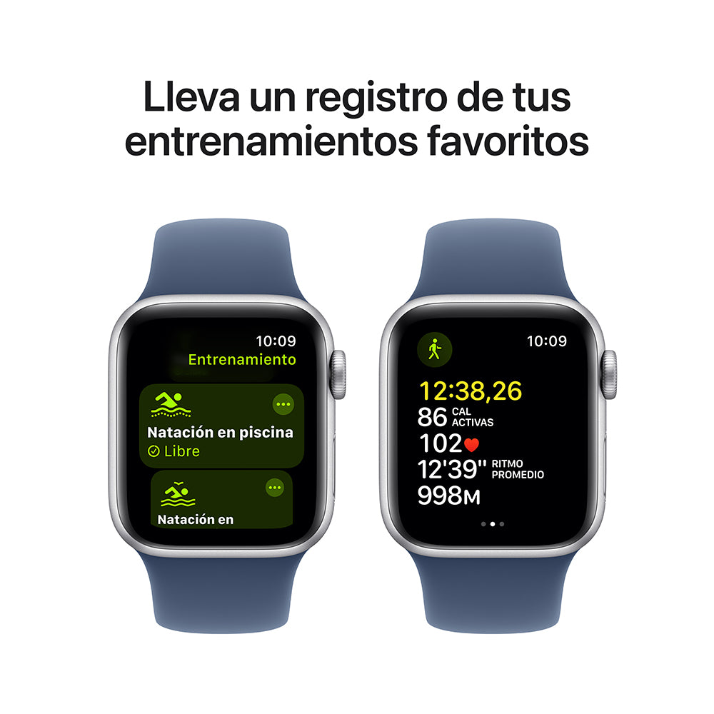 Apple Watch SE GPS 40mm Silver Aluminum Case with Blue Denim Sport Band - Perfect for Fitness Tracking & Everyday Wear