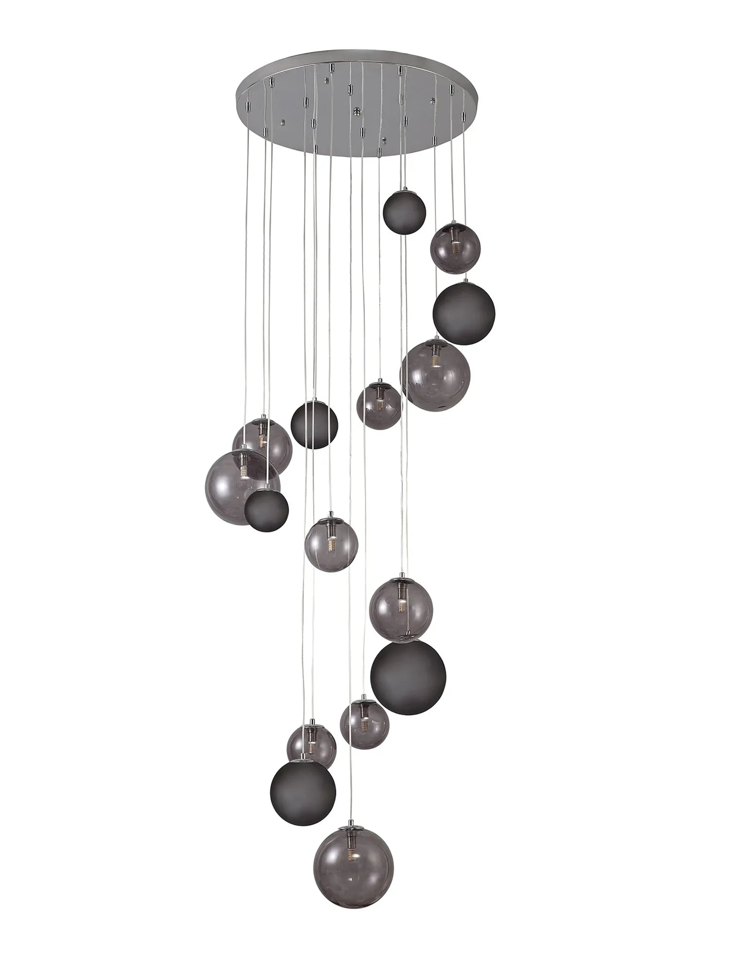 60cm Austin Glass Pendant Light with 16 G9 Bulbs - Modern Hanging Fixture for Kitchen Island, Dining Room, and Living Room Lighting