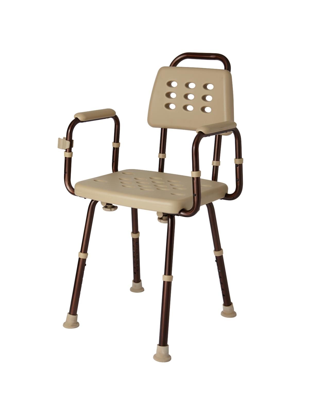 ELEMENTS Shower Chair with Microban Protection - Sturdy Bath Seat for Elderly, Disabled & Seniors - Non-Slip Adjustable Shower Stool for Bathroom Safety - Ideal for Shower, Bathtub & Home Care Use