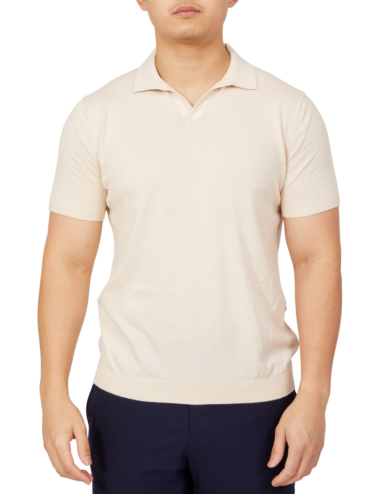 Beaucaire Ultra Fine Cotton Buttonless Polo Shirt for Men - Comfortable & Breathable Casual Wear - Perfect for Office, Golf & Everyday Outfits