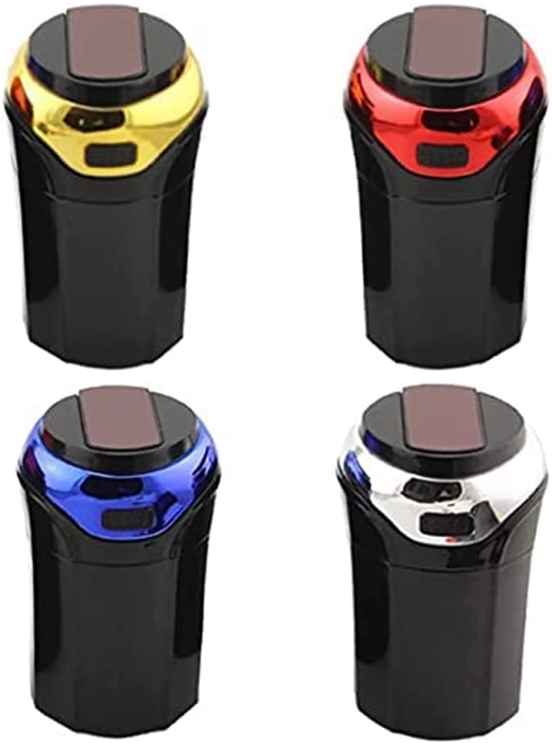 Premium Detachable Car Ashtray with Lighter Set - Blue LED Light Indicator & Lid for Smoke-Free Vehicles | Ideal for Car, Home, Office & Travel Use (Color: Black)