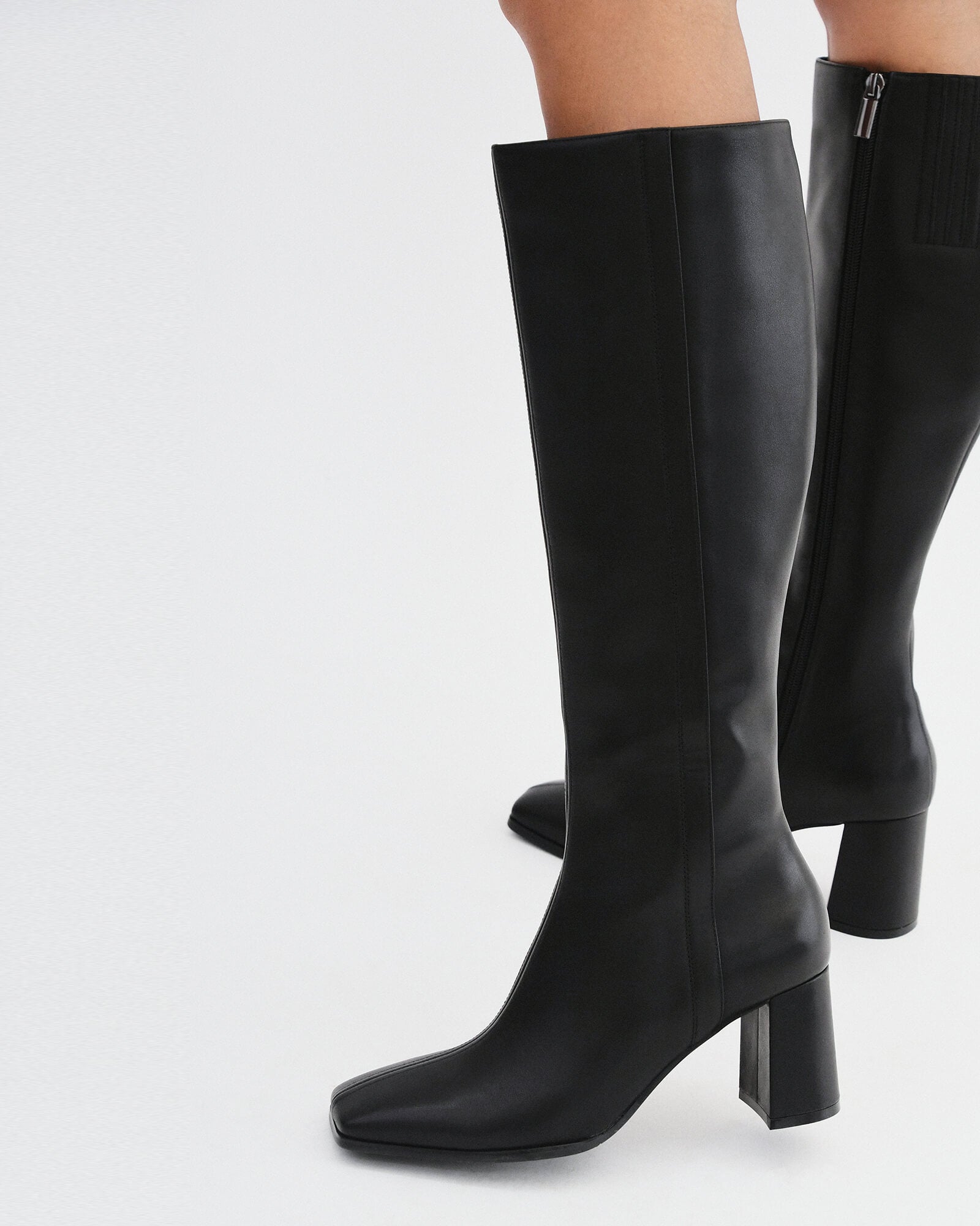 Nellie Knee High Boots for Women - Black Genuine Leather - Stylish & Comfortable for Fall, Winter & Casual Outfits