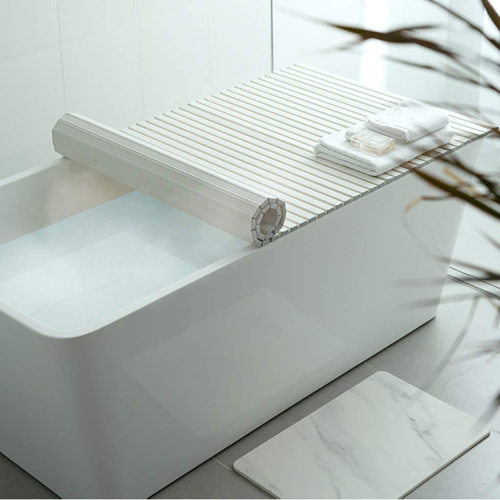 Insulated Bathtub Cover - PVC Waterproof Bath Mat with Phone Holder, Non-Slip Bathroom Safety Accessories (120x75x1.2cm) for Spa Relaxation & Baby Bath Time