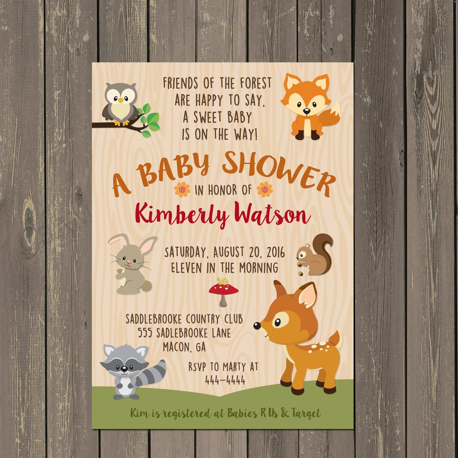 Woodland Animals Forest Friends Baby Shower Invitations - Gender Neutral Set of 10 with White Envelopes | Perfect for Baby Showers, Gender Reveals & Nursery Decor