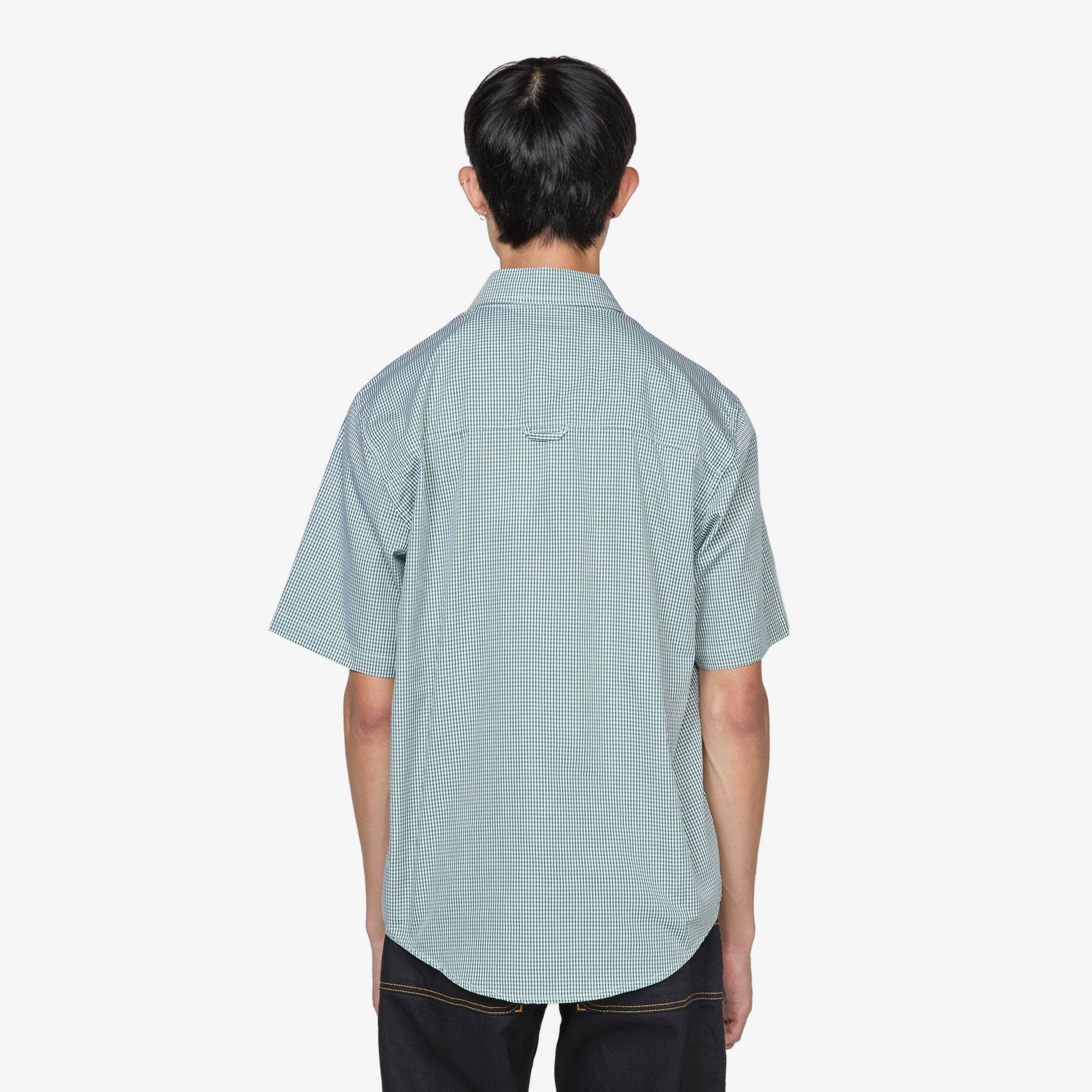 Stylish Green and White Gingham Short Sleeve Shirt for Men | Casual Summer Outfit Essential | Perfect for Beach, Picnic & Outdoor Activities