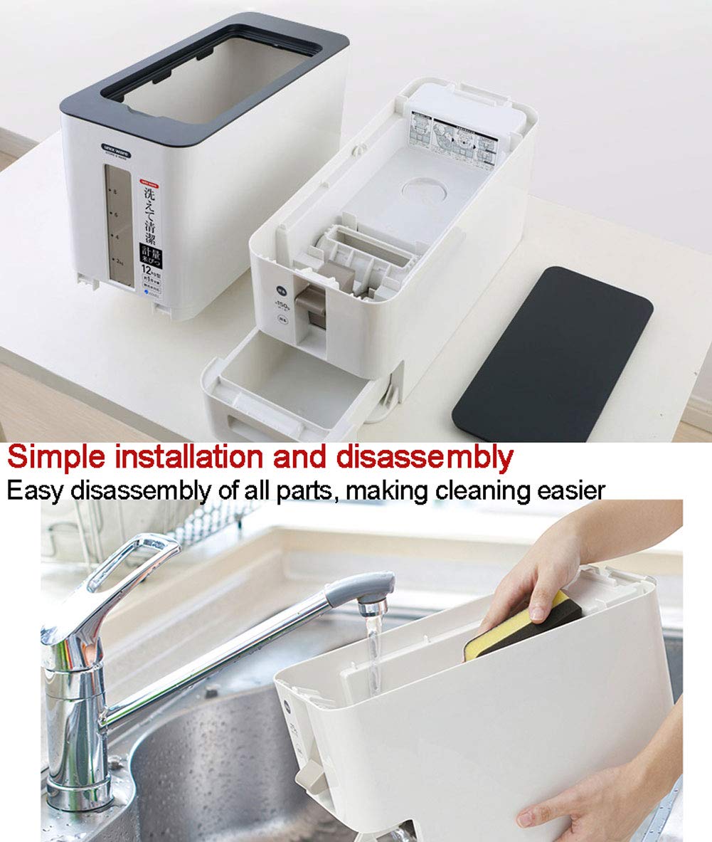 Plastic Rice Dispenser with Airtight Seal - 6kg Food Storage Container for Keeping Rice Dry, Fresh & Insect-Free | Perfect for Kitchen Pantry Organization (Red/White)