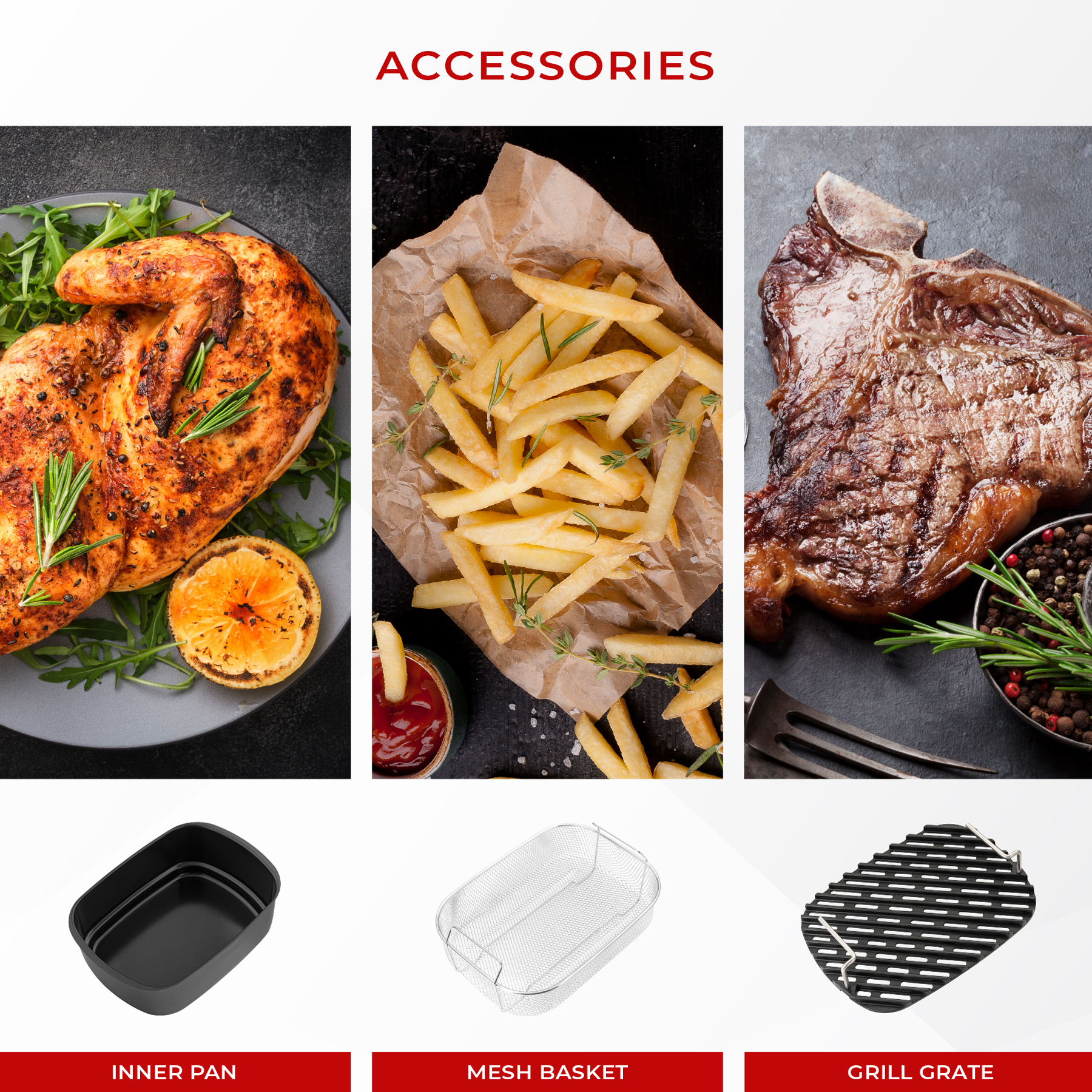 Refurbished Grade B 6QT Countertop Air Fryer & Grill - CAFG A0601S | Healthy Cooking for Family Meals, Snacks & Meal Prep