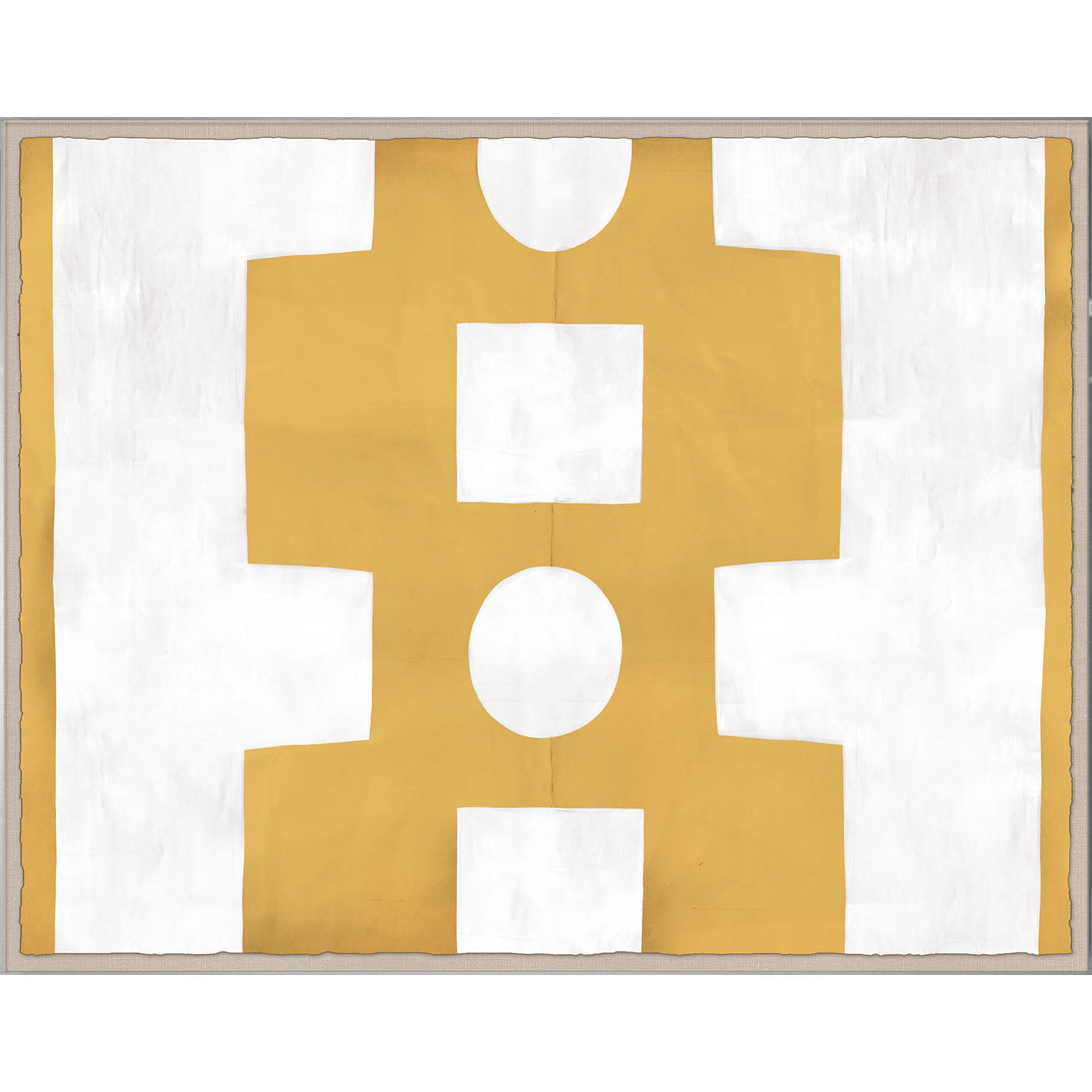 Paule Marrot Yellow and White Abstract Art Print - Modern Wall Decor for Living Room, Bedroom & Office