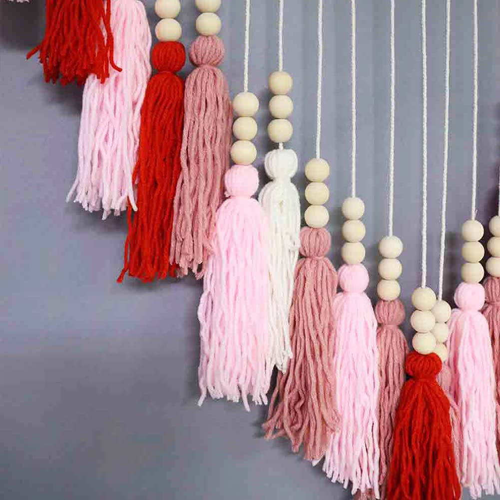 Bohemian Macrame Wall Hanging with Wood Beads - Home Decor for Bedroom & Living Room