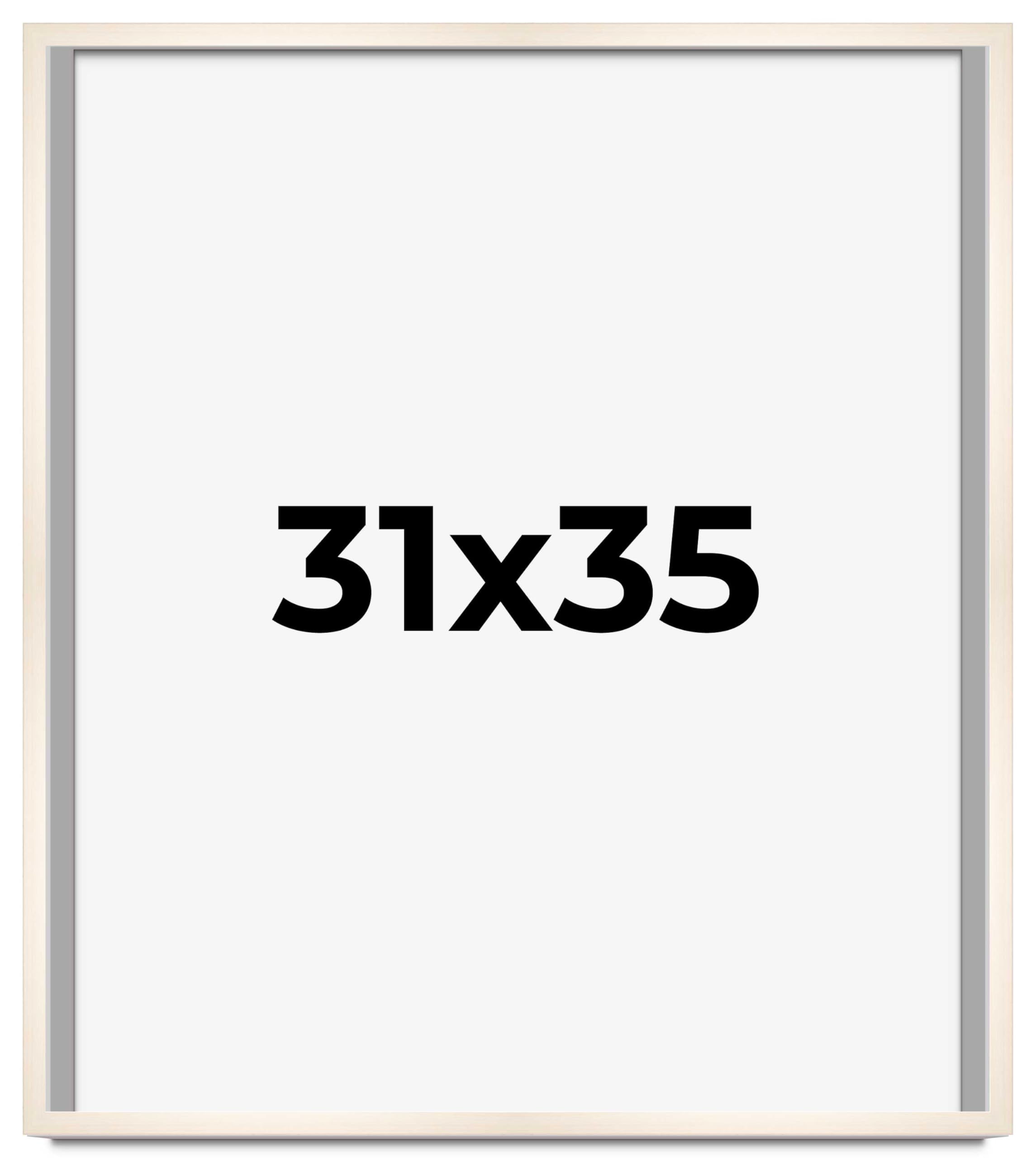 CountryArtHouse 31x35 Inch Whitewashed Solid Wood Picture Frame - 0.8125
