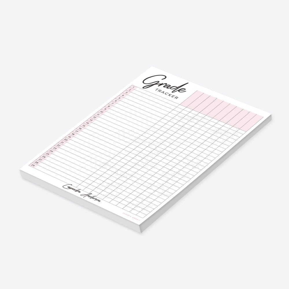 Teacher Grade Book & Student Progress Tracker - 5.5x8.5 Inch Homeschool Planner with 50 Personalized Sheets for Classroom & Distance Learning