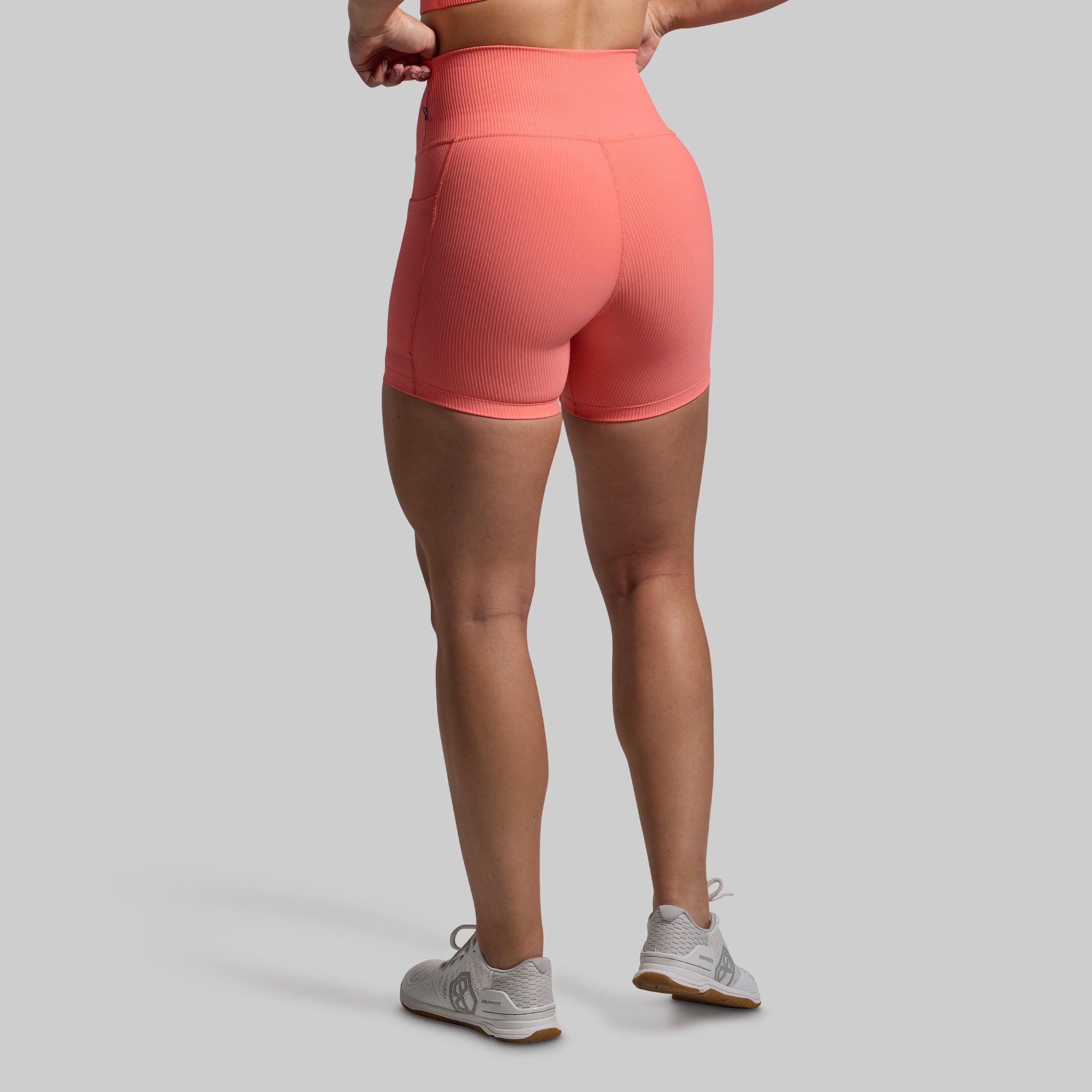 All or Nothing Shorts for Women - Hot Peach High Waist Workout Running Yoga Shorts - Perfect for Gym, Fitness & Casual Wear