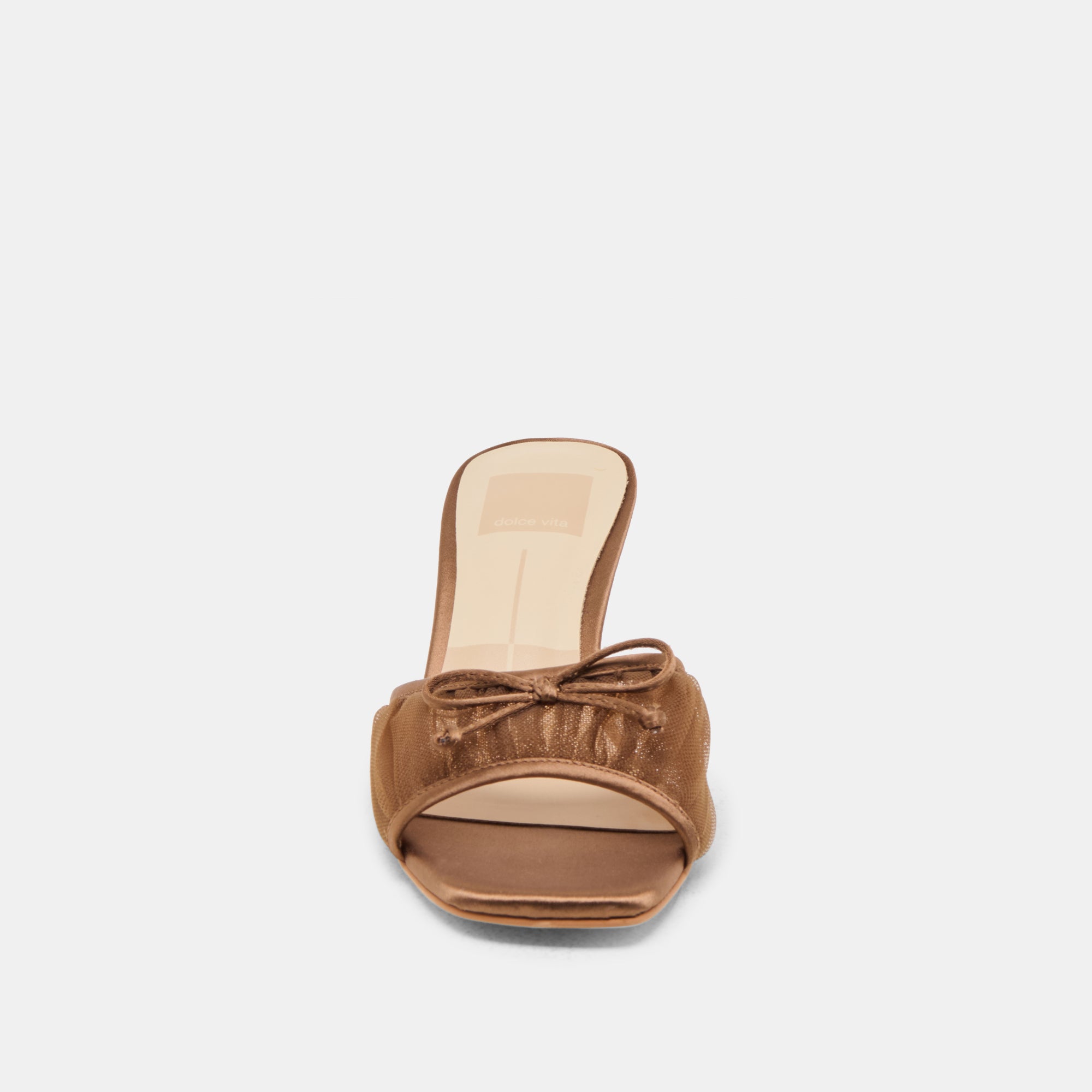 GALEN Women's Mid Heel Sandals in Brown Tulle - Perfect for Weddings, Parties & Evening Events