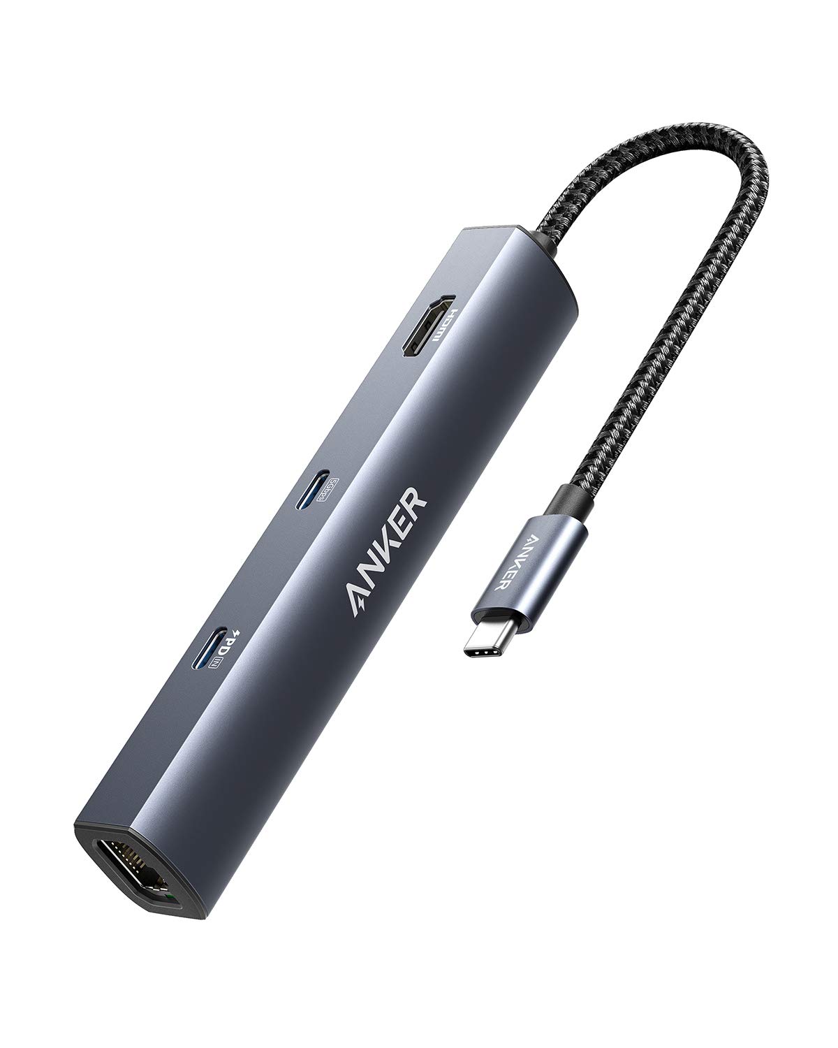 Anker USB C Hub 6-in-1 with 65W Power Delivery, 4K HDMI, Gigabit Ethernet & 3 USB Ports - Compatible with MacBook Pro/Air, iPad Pro, Dell XPS - Perfect for Home Office, Remote Work & Multi-Screen Setup