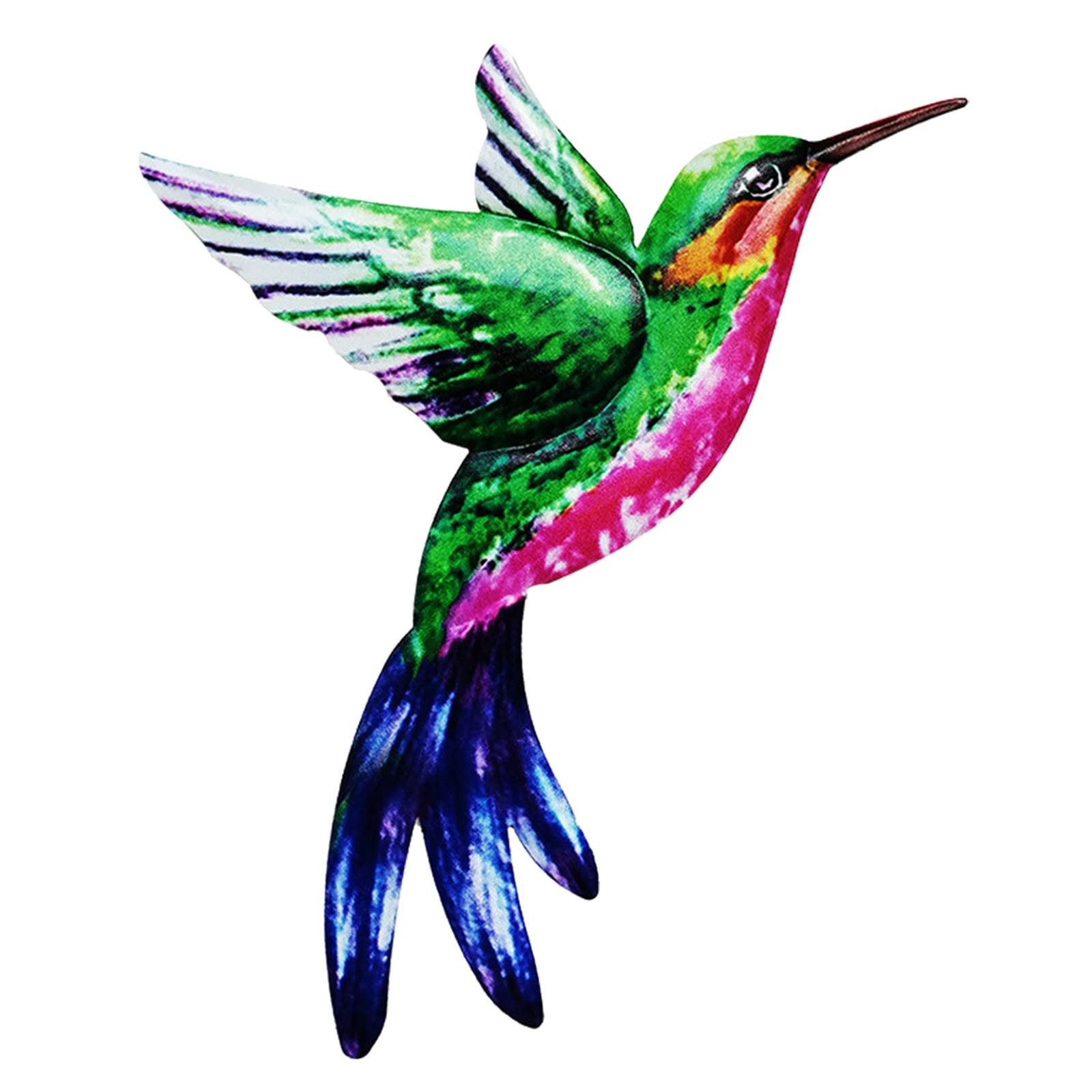 Boddenly Wrought Iron Hummingbird Wall Decor - Colorful Metal Sculpture Hanging Ornament for Home, Bedroom & Garden - Handcrafted Iron Bird Art for Indoor & Outdoor Decoration