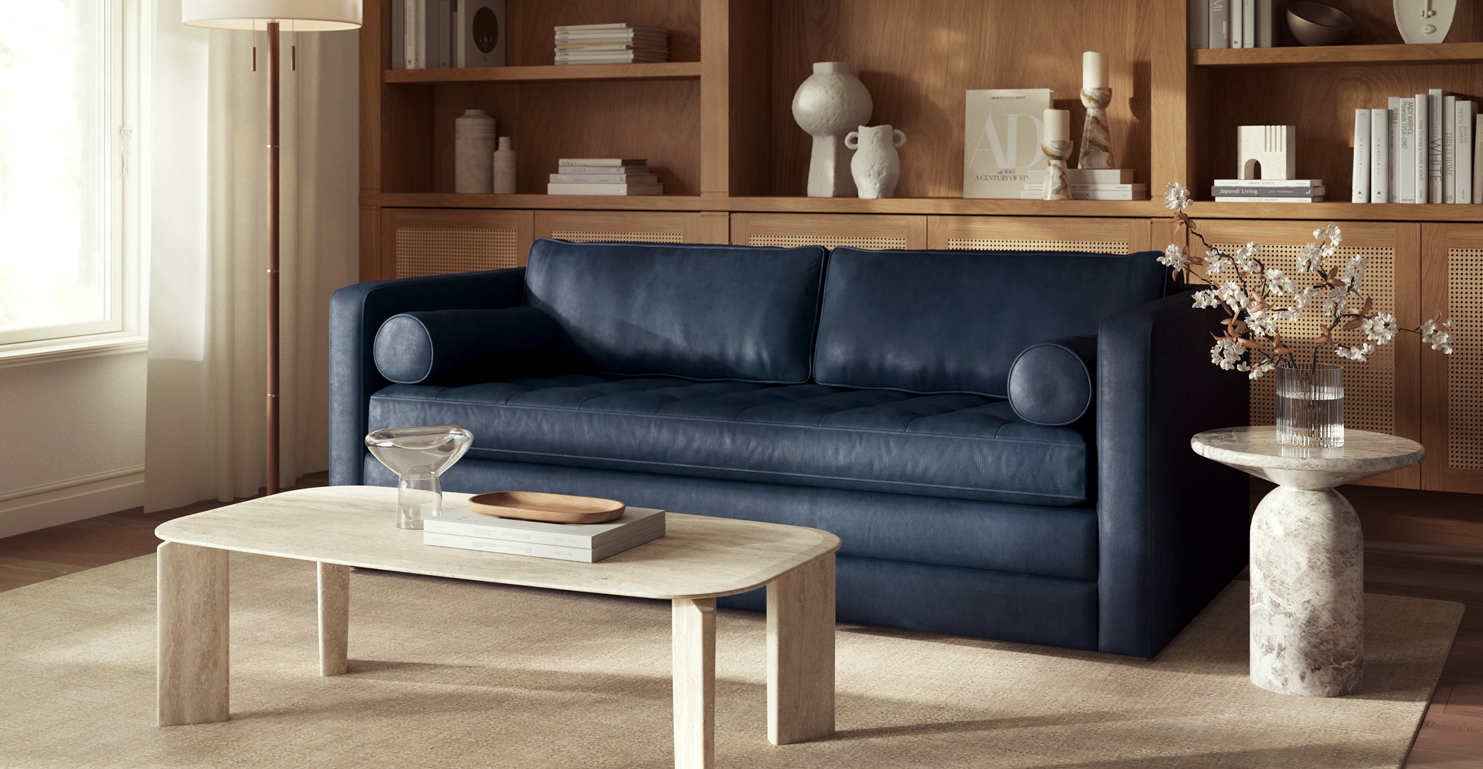 Napa 82 Leather Pull Out Convertible Sleeper Sofa - Premium Genuine Leather Sectional Couch with Chaise Lounge for Living Room, Bedroom & Guest Room | Perfect for Small Spaces, Apartments & Home Theater