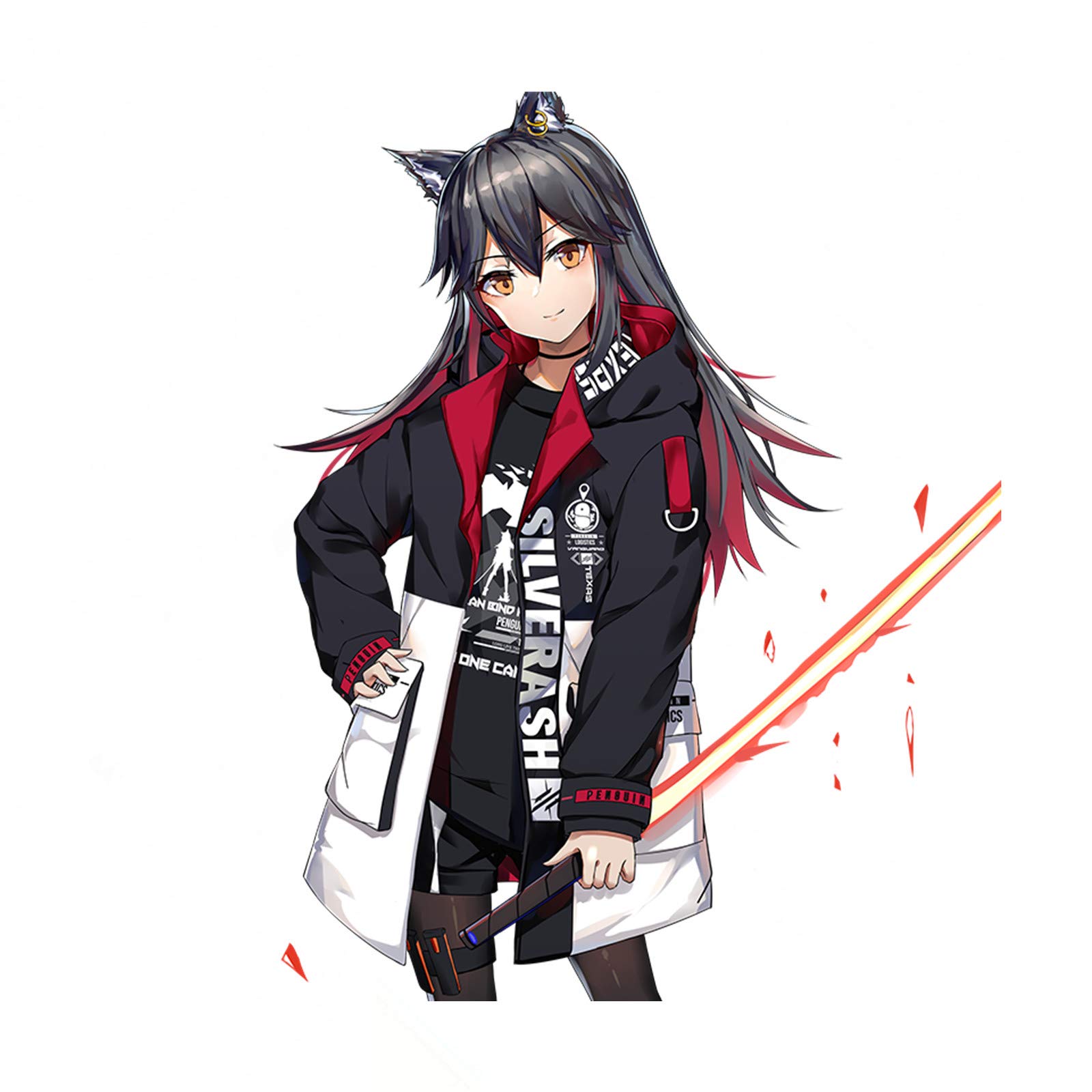 OUT-LETSGO 3D Printed Anime Hoodie - Rhode Island Texas Arknights Cosplay Costume, Warm Winter Jacket for Anime Conventions & Casual Wear