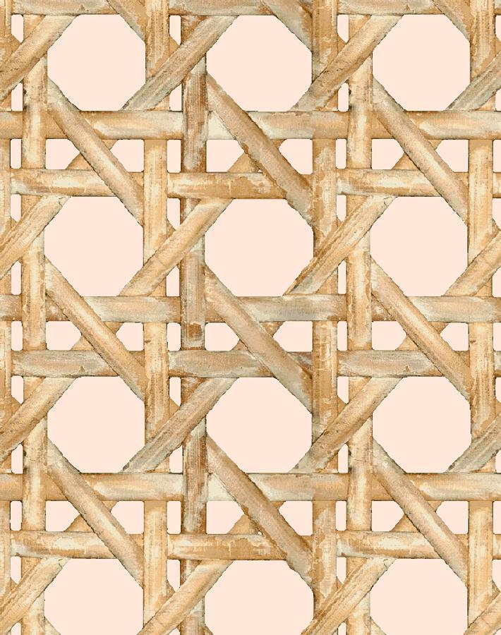 Faux Large Caning Peel and Stick Wallpaper - Peach Textured Self-Adhesive Wallpaper for Bedroom, Living Room & Home Decor | Easy to Install Removable Wallpaper