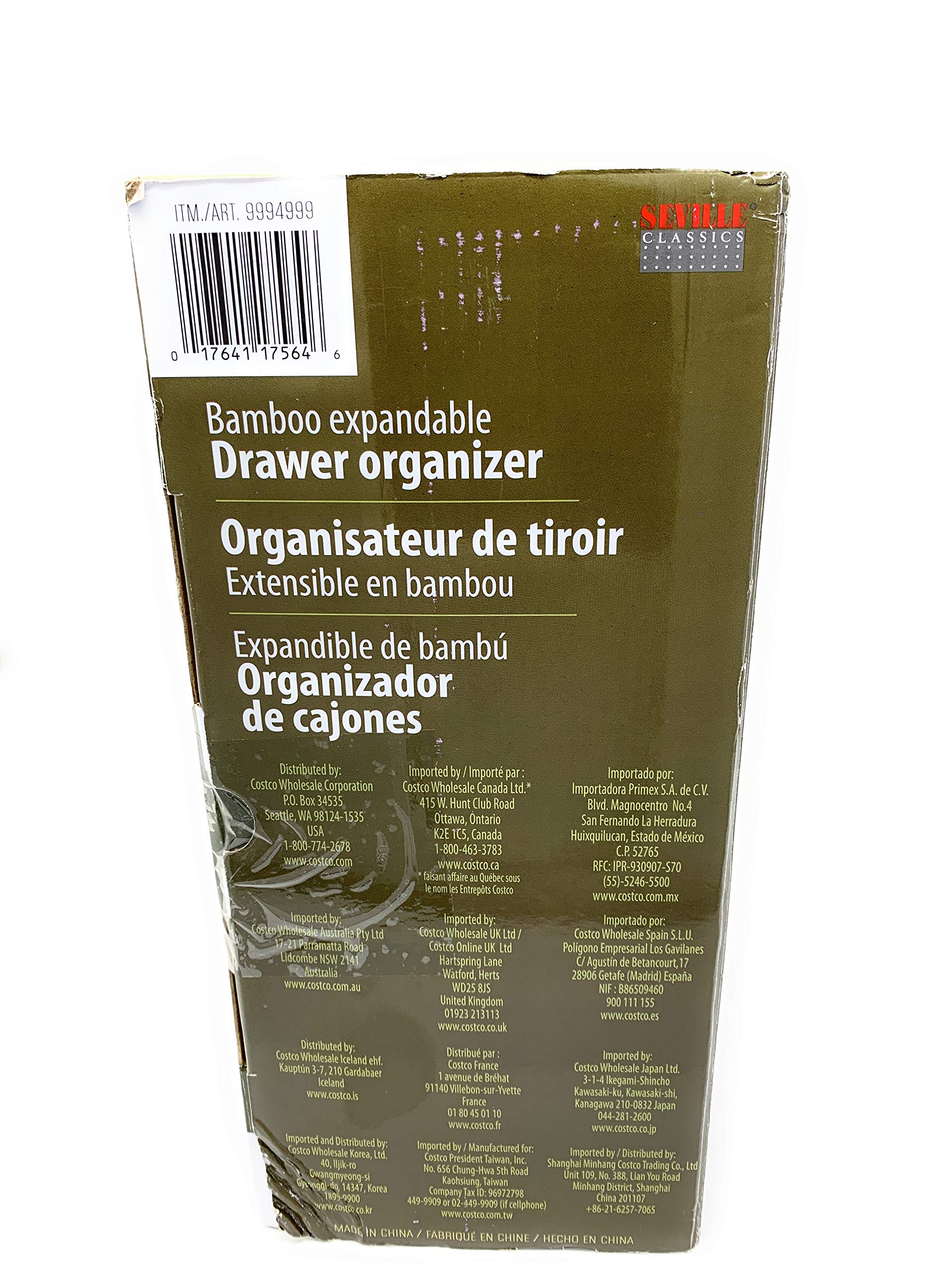 Expandable Bamboo Drawer Organizer - Adjustable Storage for Kitchen, Bathroom, Office & Closet - Perfect for Utensils, Makeup, Office Supplies & Socks