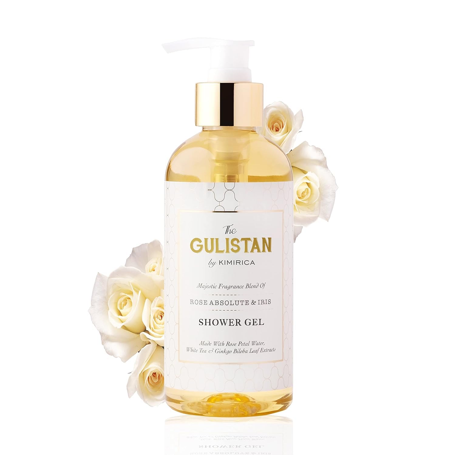 100% Vegan & Paraben-Free Shower Gel with Rose Water & White Tea Extract - 300ml Bottle (Rose Absolute) for Soft Skin & Relaxing Bath Time