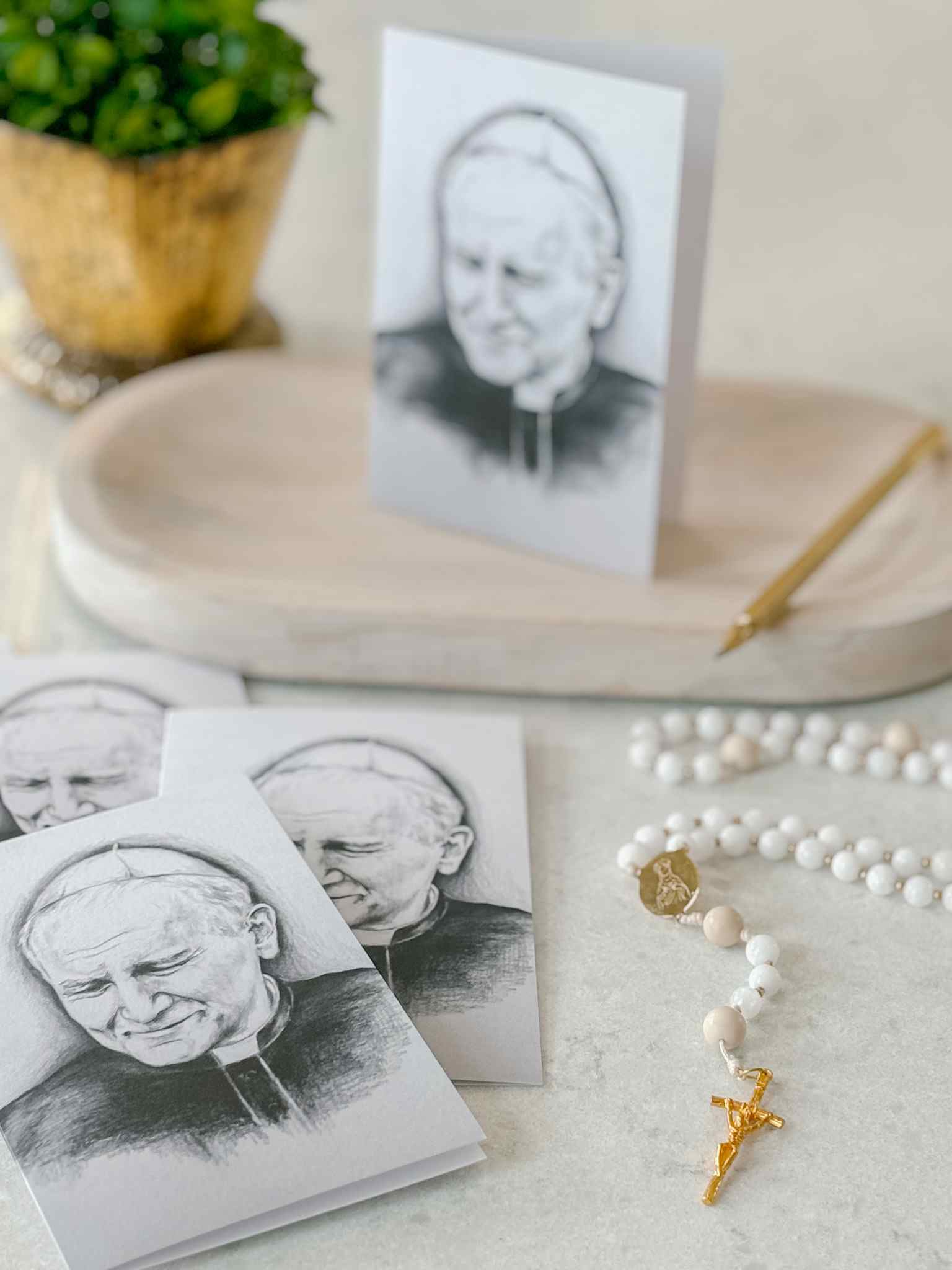 Saint John Paul II Greeting Cards - Set of 5 Religious Catholic Cards for Holidays, Birthdays & Special Occasions