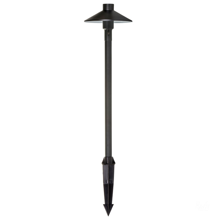 Antique Brass Bollard Light Spike - 3.2W G4 Bi-Pin Warm White 12V 225mm for Garden, Pathway, and Outdoor Landscape Lighting