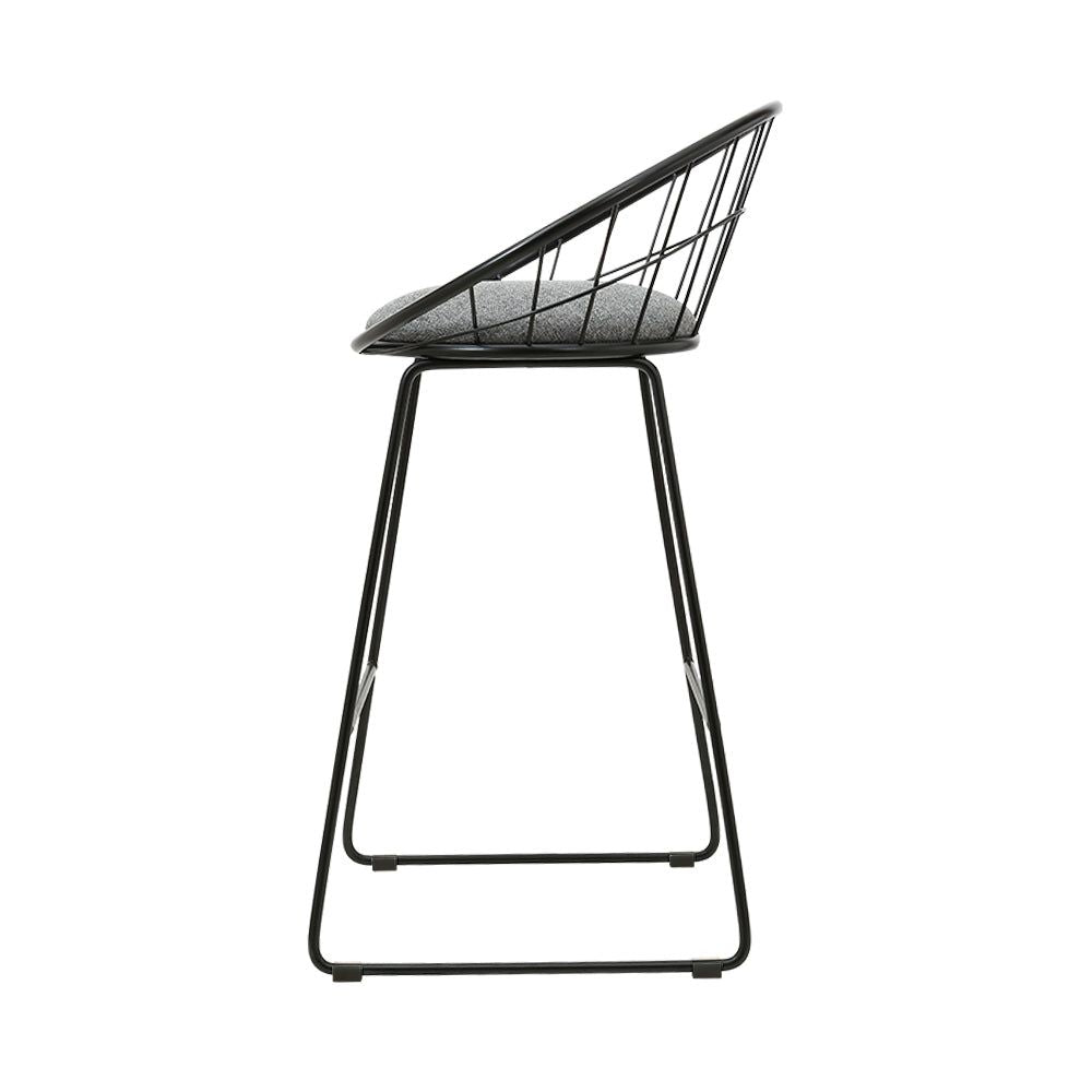 4 Bar Stools with Padded Seat & Metal Frame - Perfect for Kitchen Island, Breakfast Bar & Home Decor
